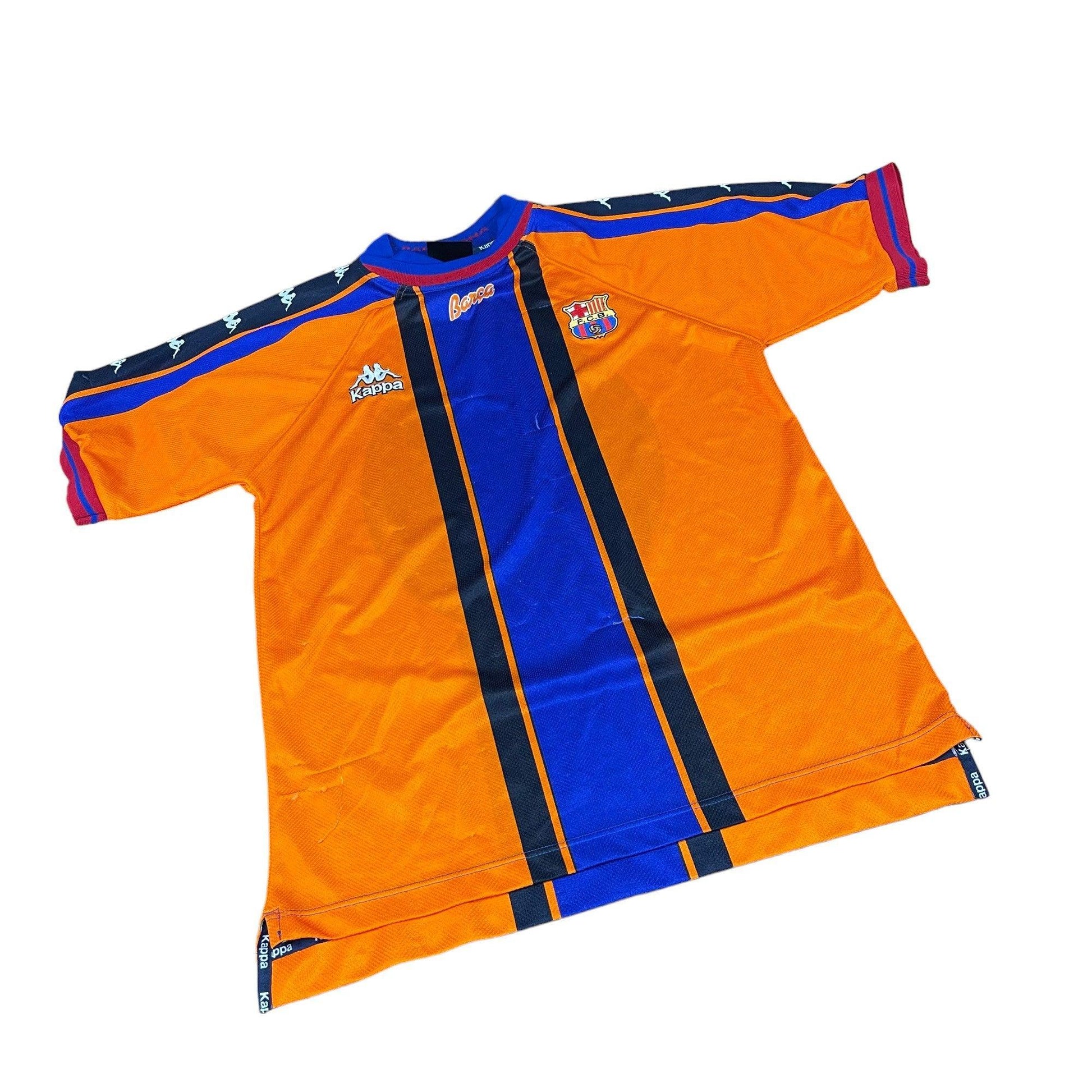 1997-98 Orange + Blue Kappa Barcelona FC Tee - Extra Large - The Streetwear Studio