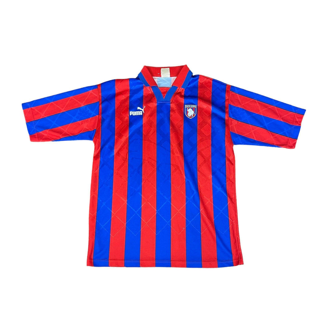 1998-99 Burgundy + Blue Puma Catania Home Tee - Extra Large - The Streetwear Studio