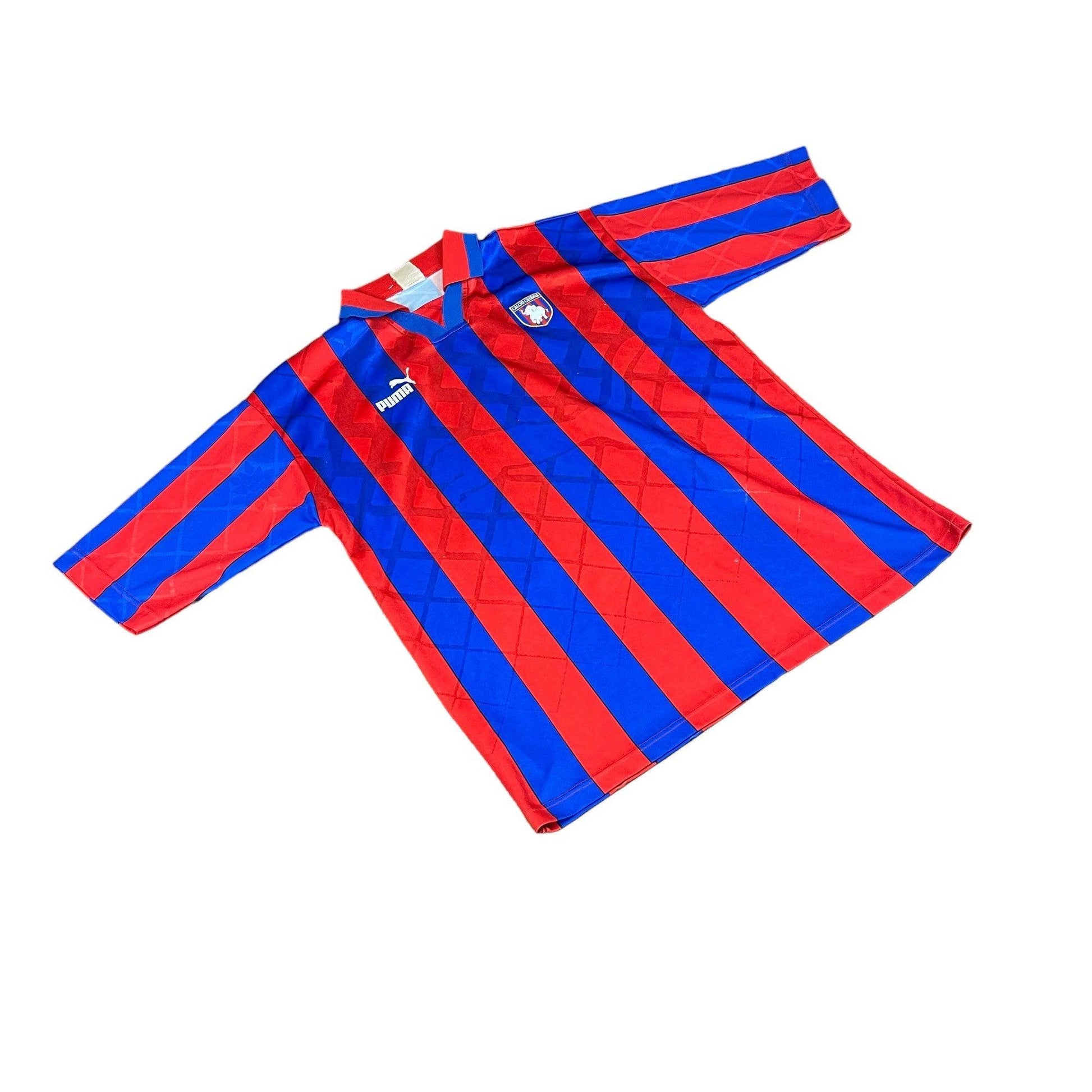 1998-99 Burgundy + Blue Puma Catania Home Tee - Extra Large - The Streetwear Studio