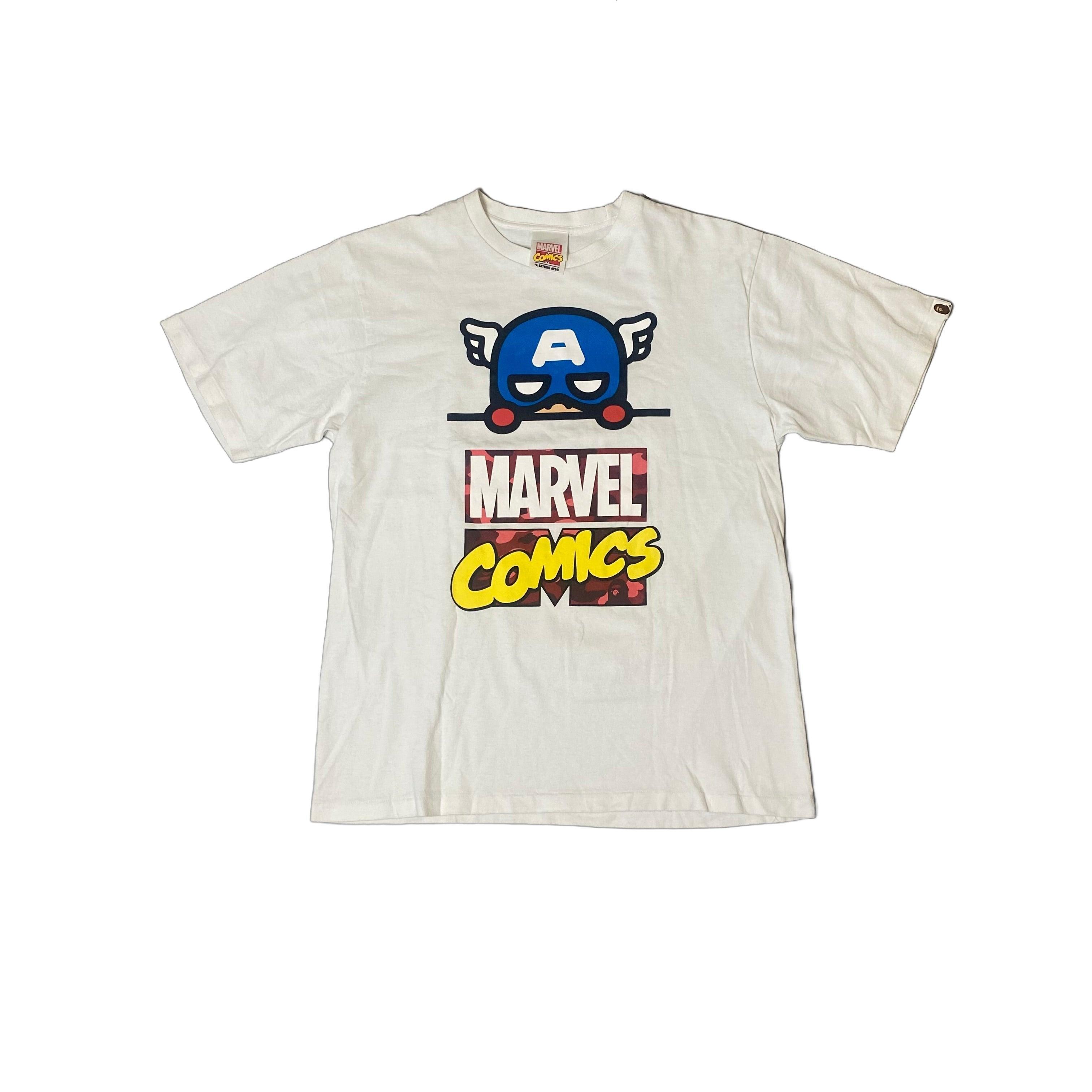 White A Bathing Ape (BAPE) x Marvel Tee - L