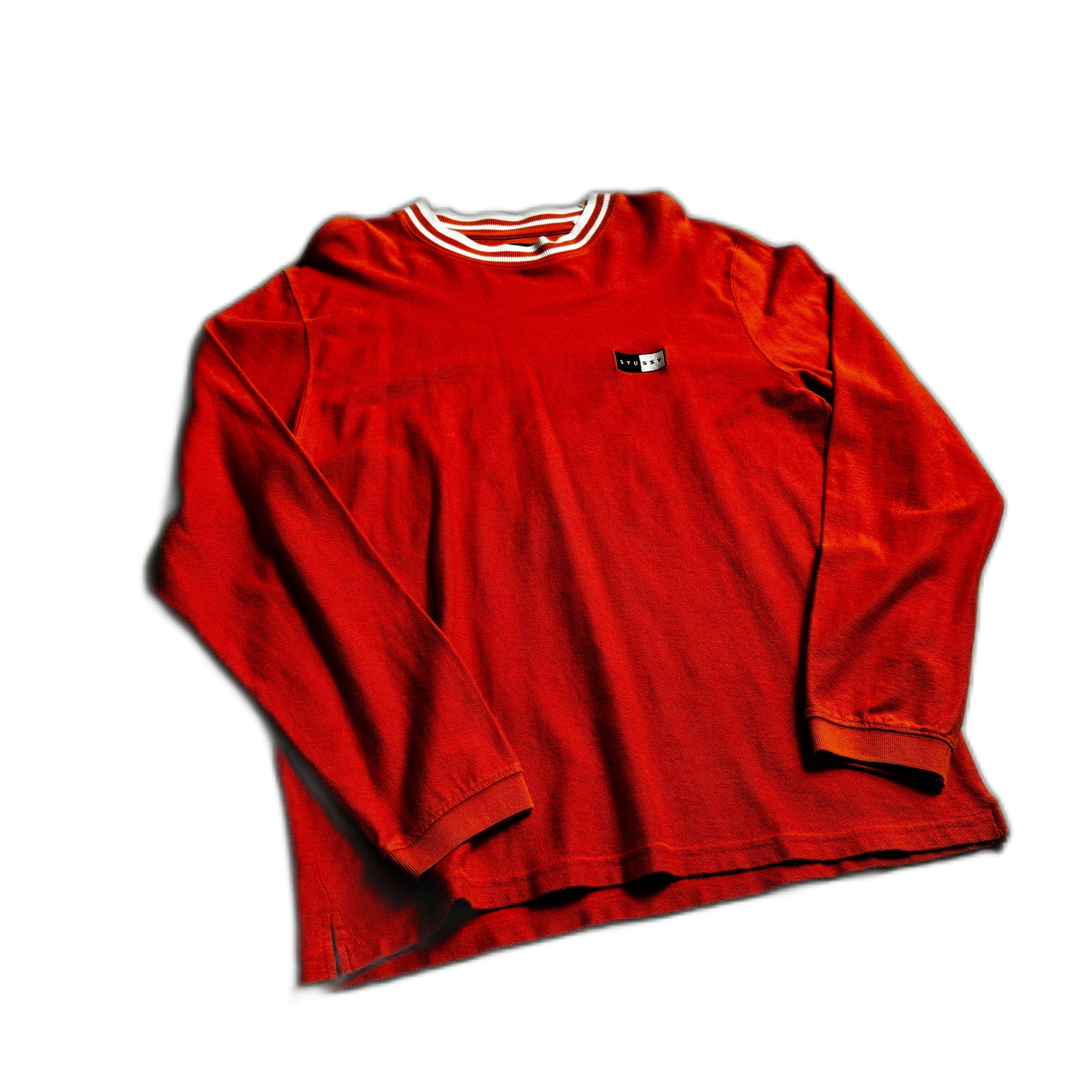 Red Stussy Long Sleeve Tee - L