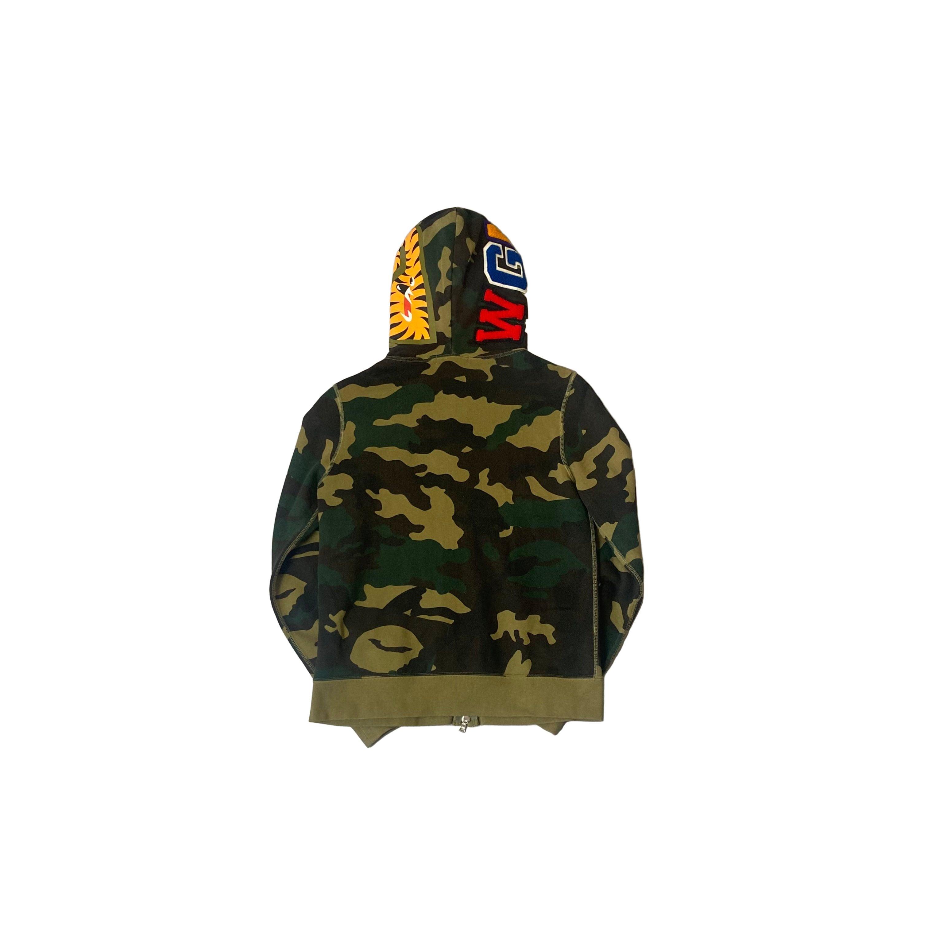 Green Camo A Bathing Ape (BAPE) Shark Hoodie - XS