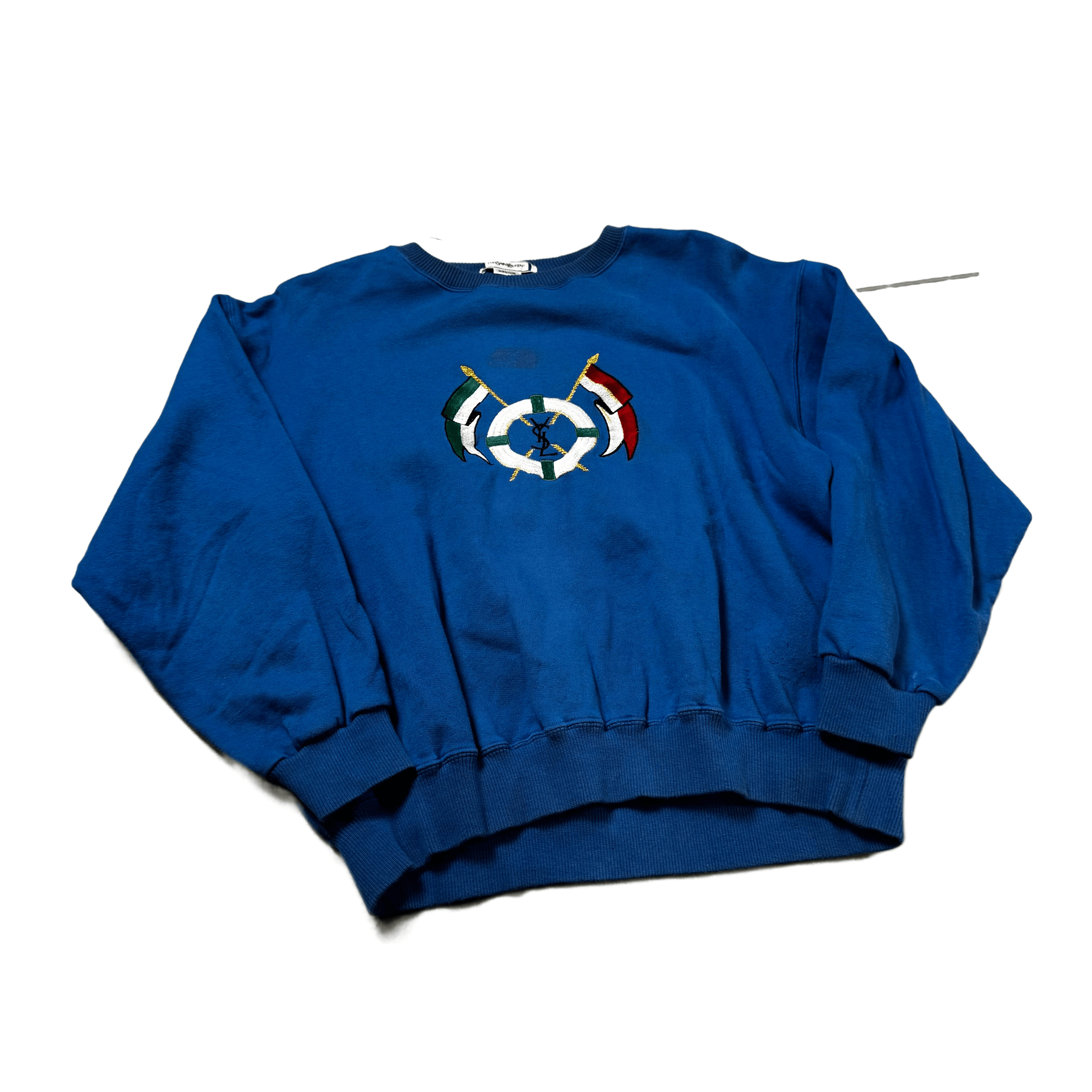 Vintage Blue Yves Saint Lauren (YSL) Sweatshirt - M