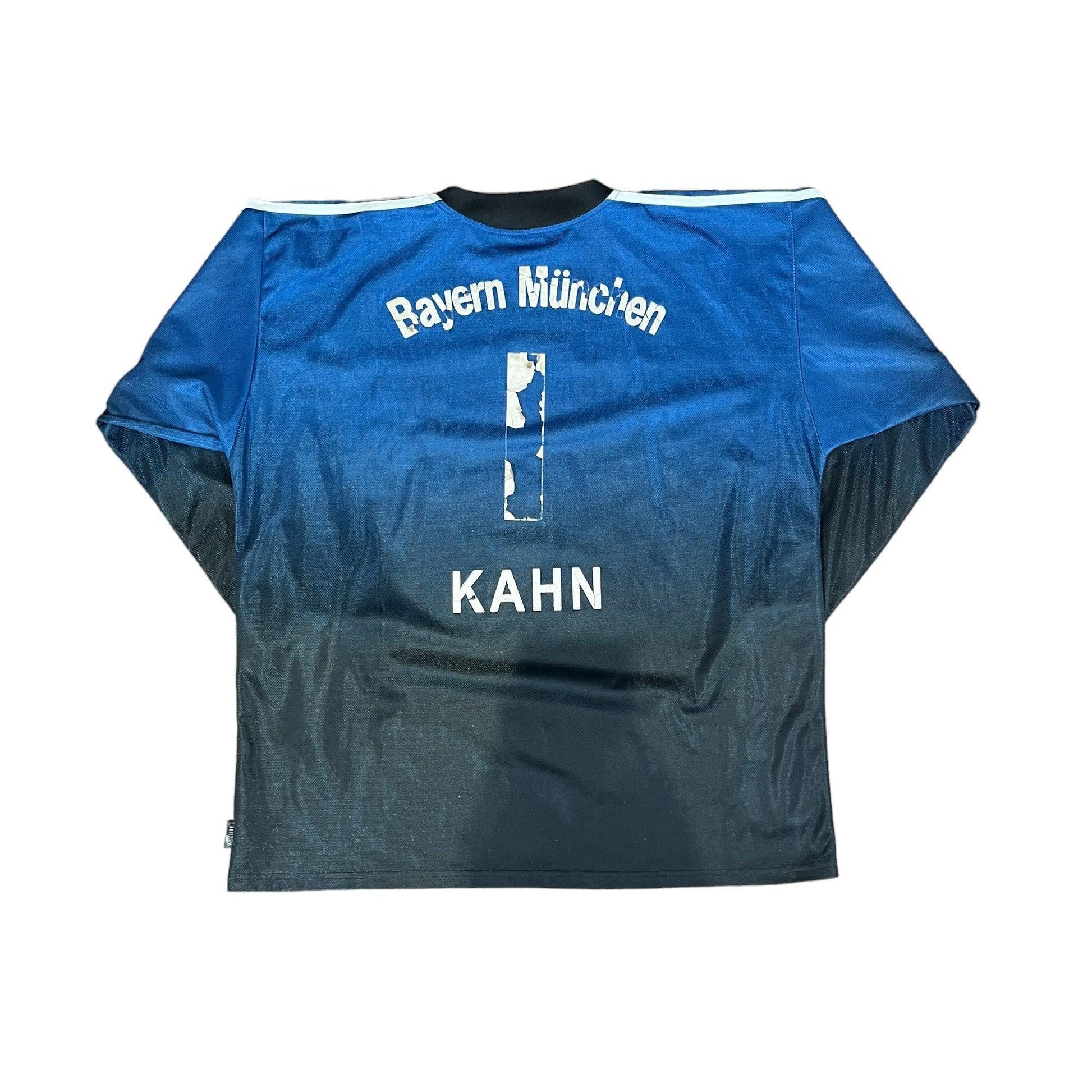 2002-03 Blue + Black Adidas Bayern Munich Khan Tee - XXL - The Streetwear Studio