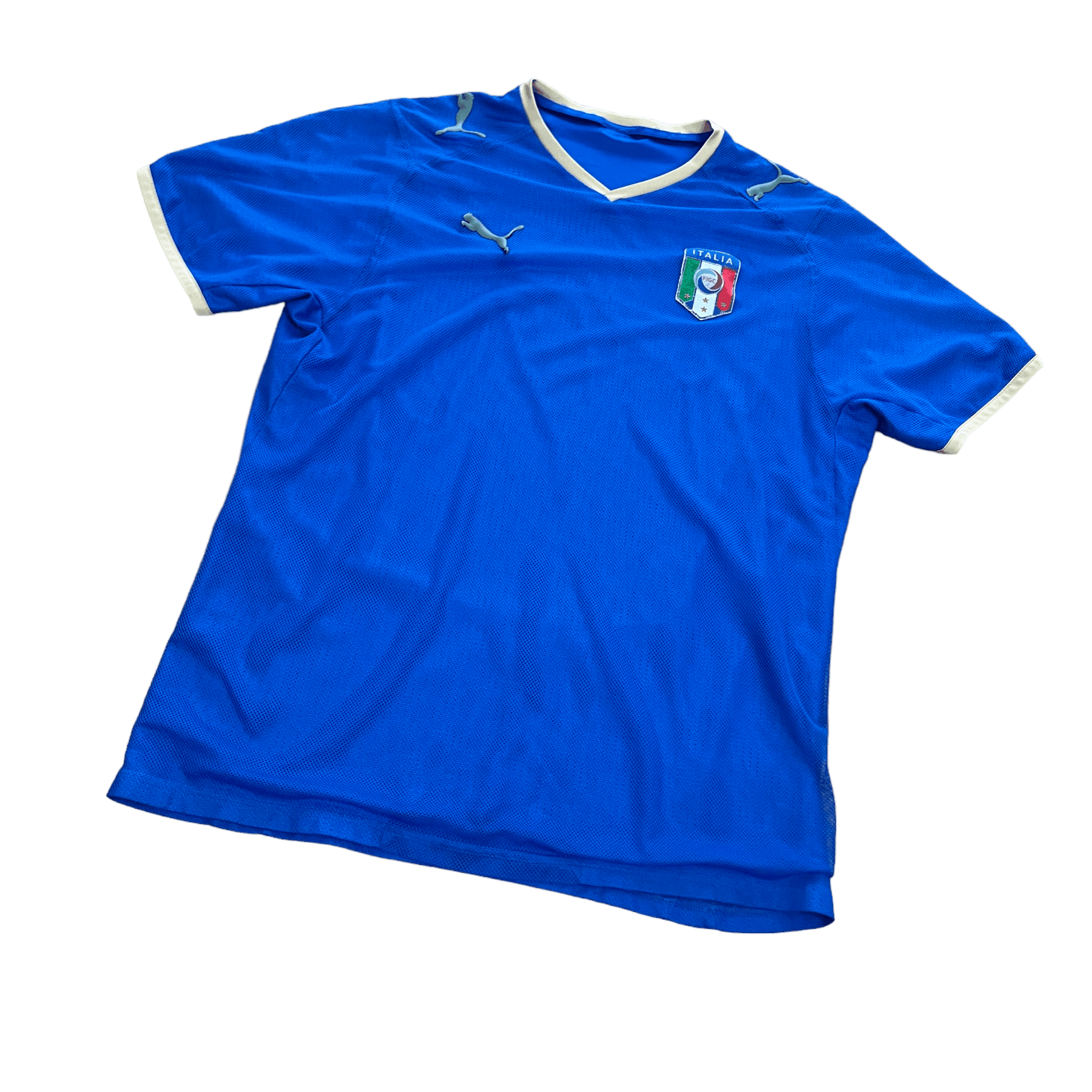2008-09 Blue Puma Italy Football Tee - Small - The Streetwear Studio