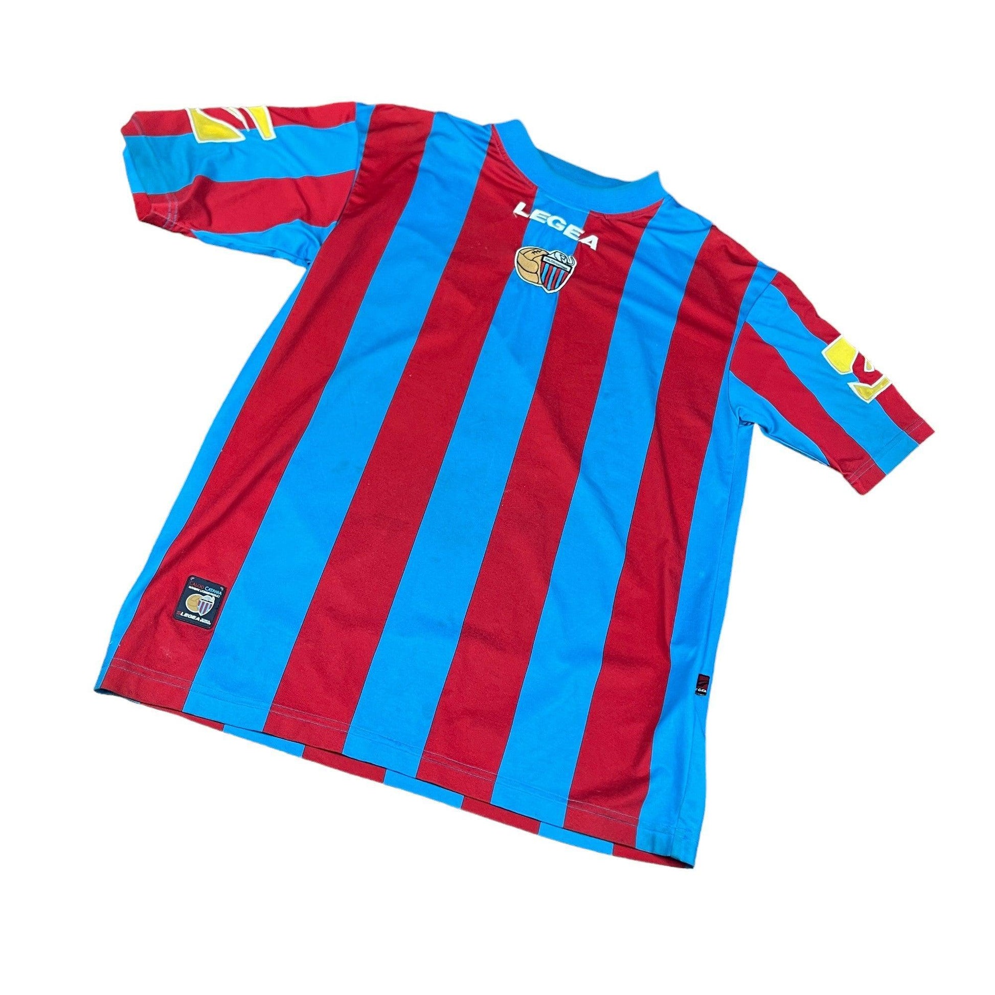 2009-10 Blue + Red Calcio Catania Tee - Large - The Streetwear Studio