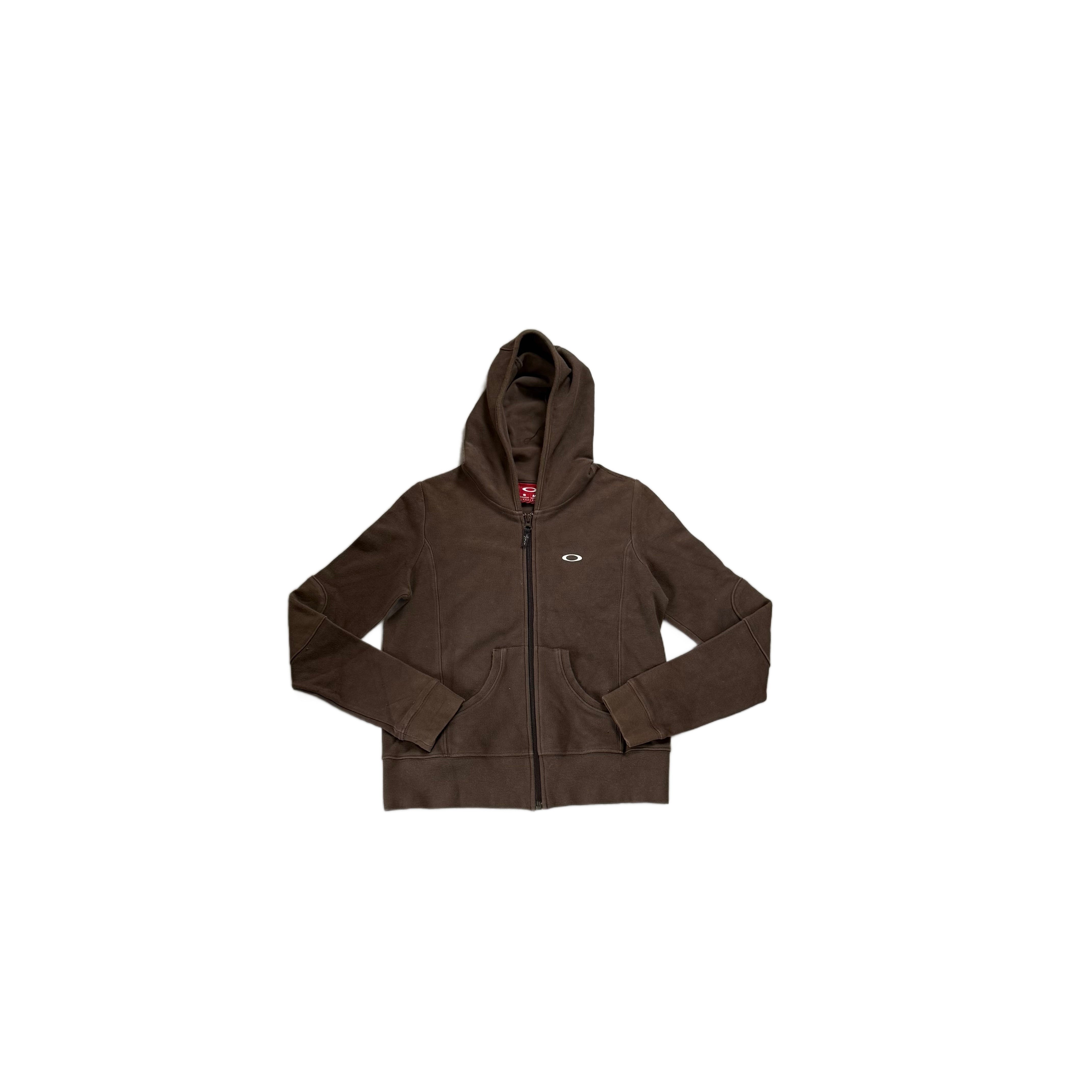 Brown Oakley Zip Up Hoodie - S