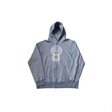 Grey/ Light Blue A Bathing Ape (BAPE) Zip Up Hoodie - XL