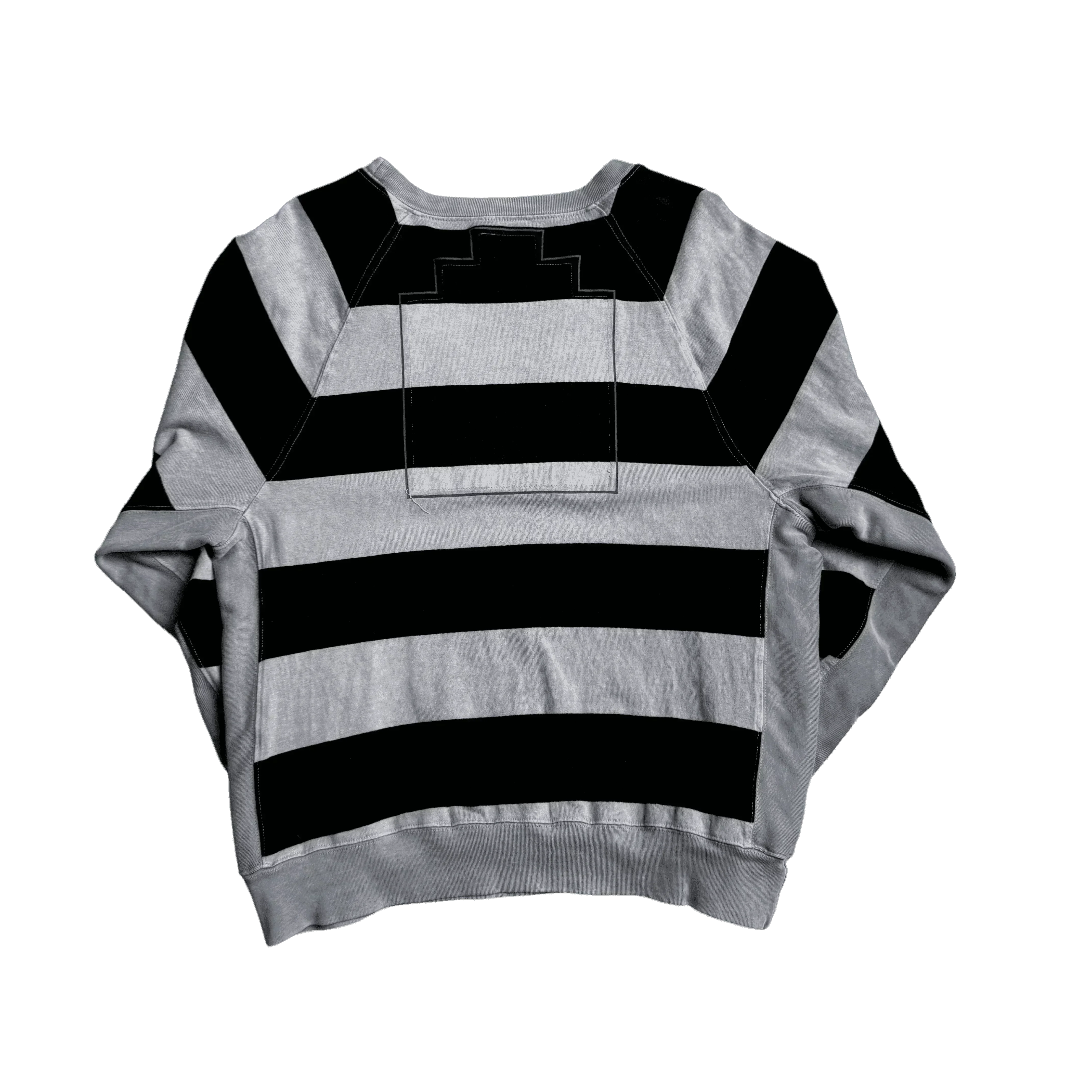 Navy Blue + Grey Striped Cav Empt Sweatshirt - M