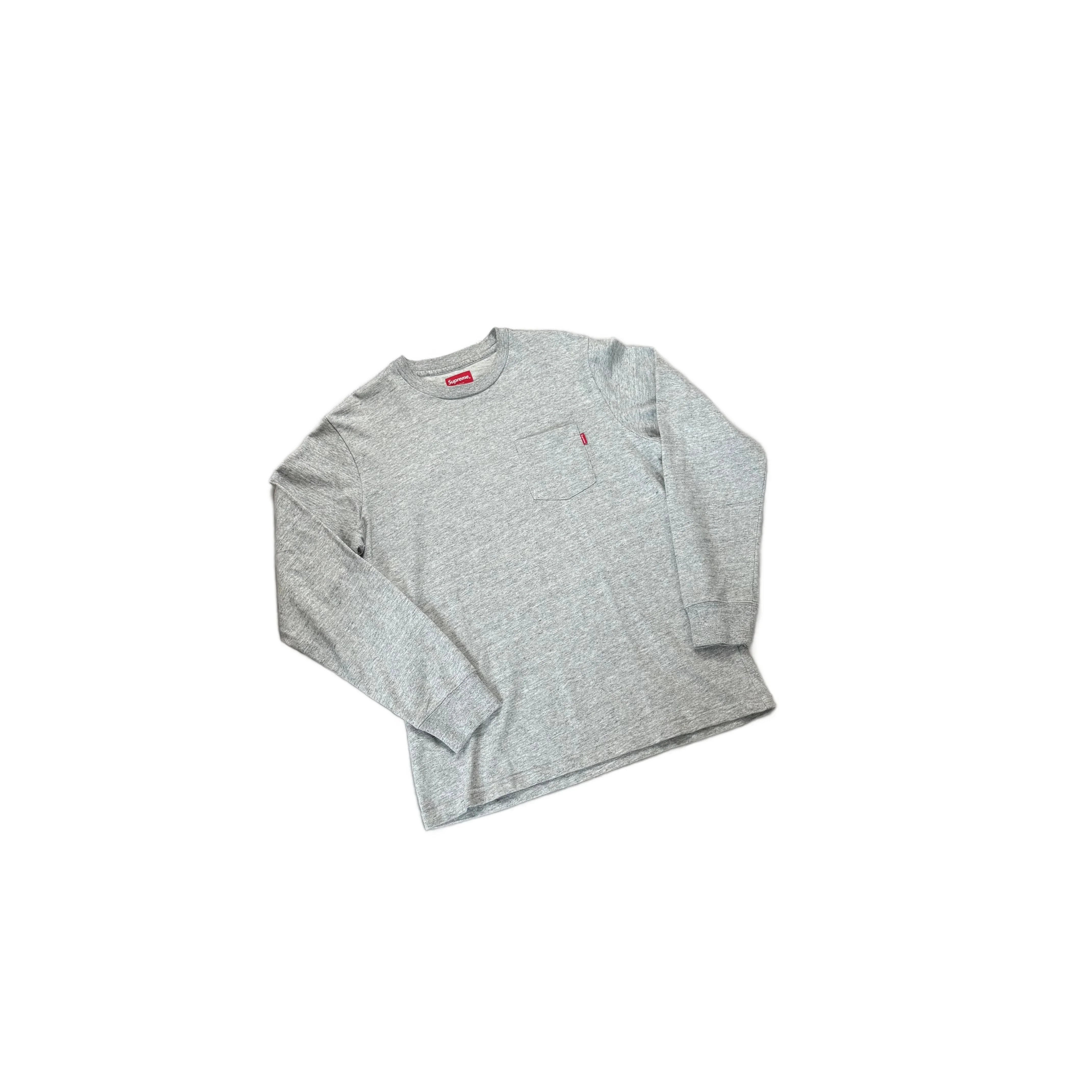 Grey Supreme Long Sleeve Tee - M
