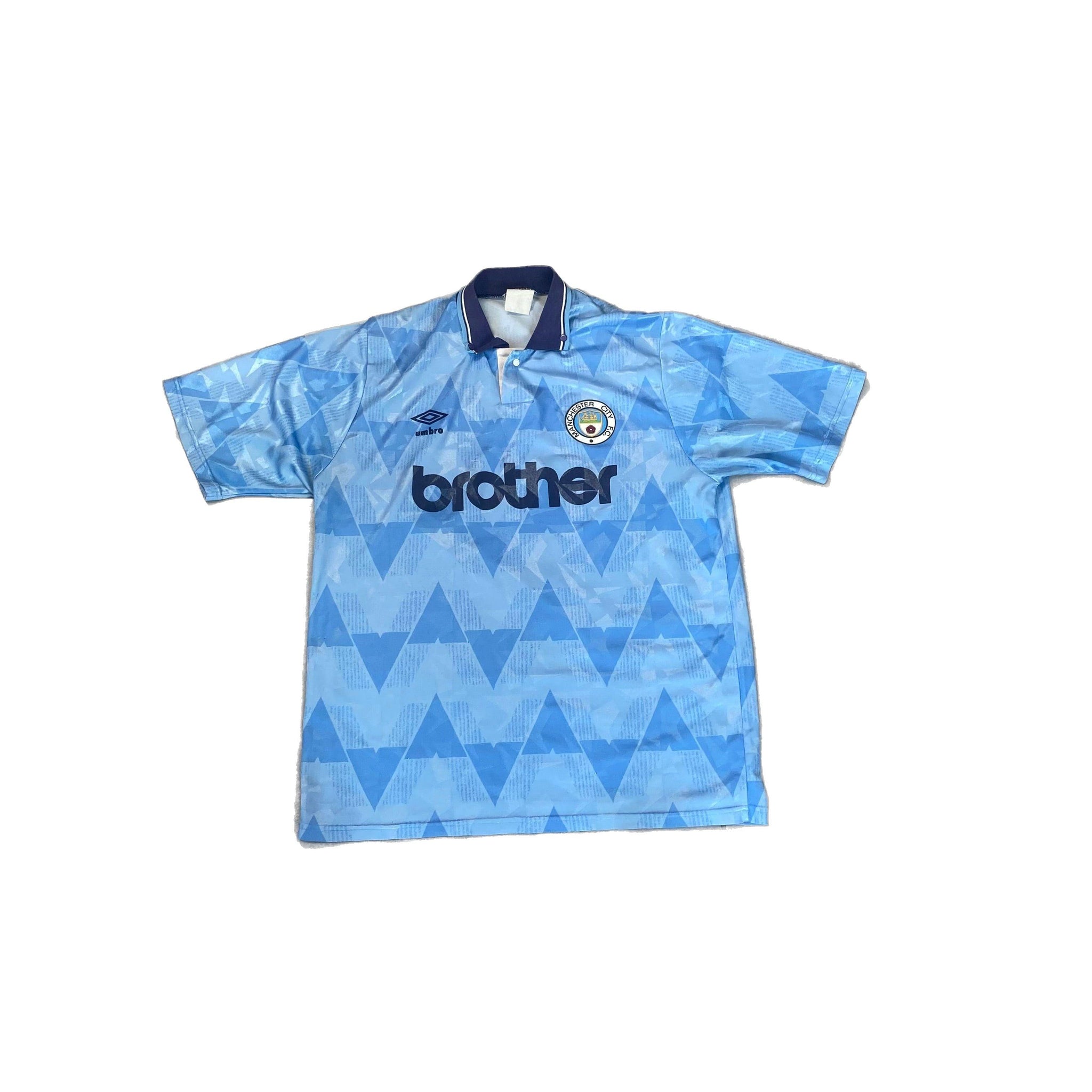 1989 - 91 Manchester City Home Shirt - XL