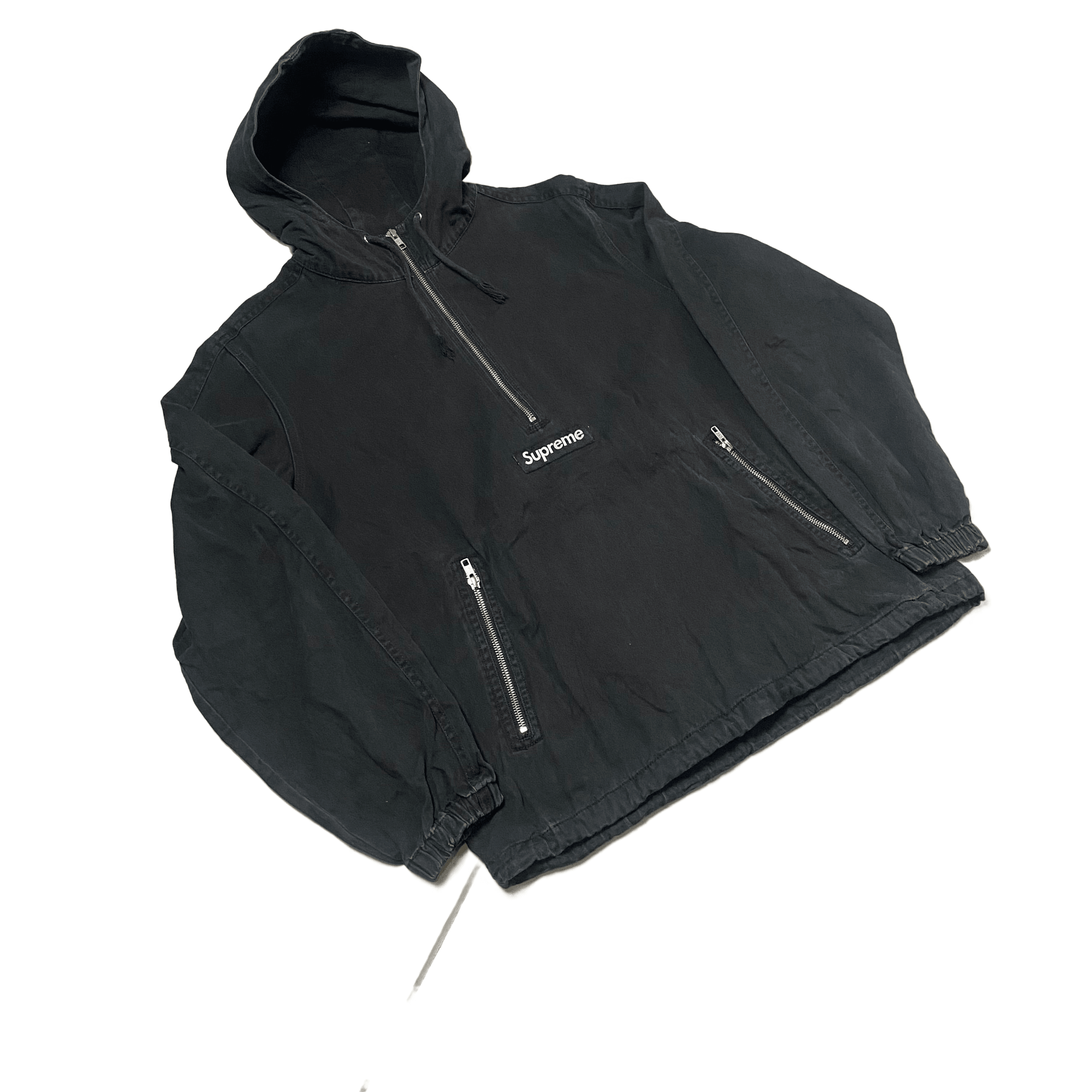Black Supreme 1/4 Anorak - M