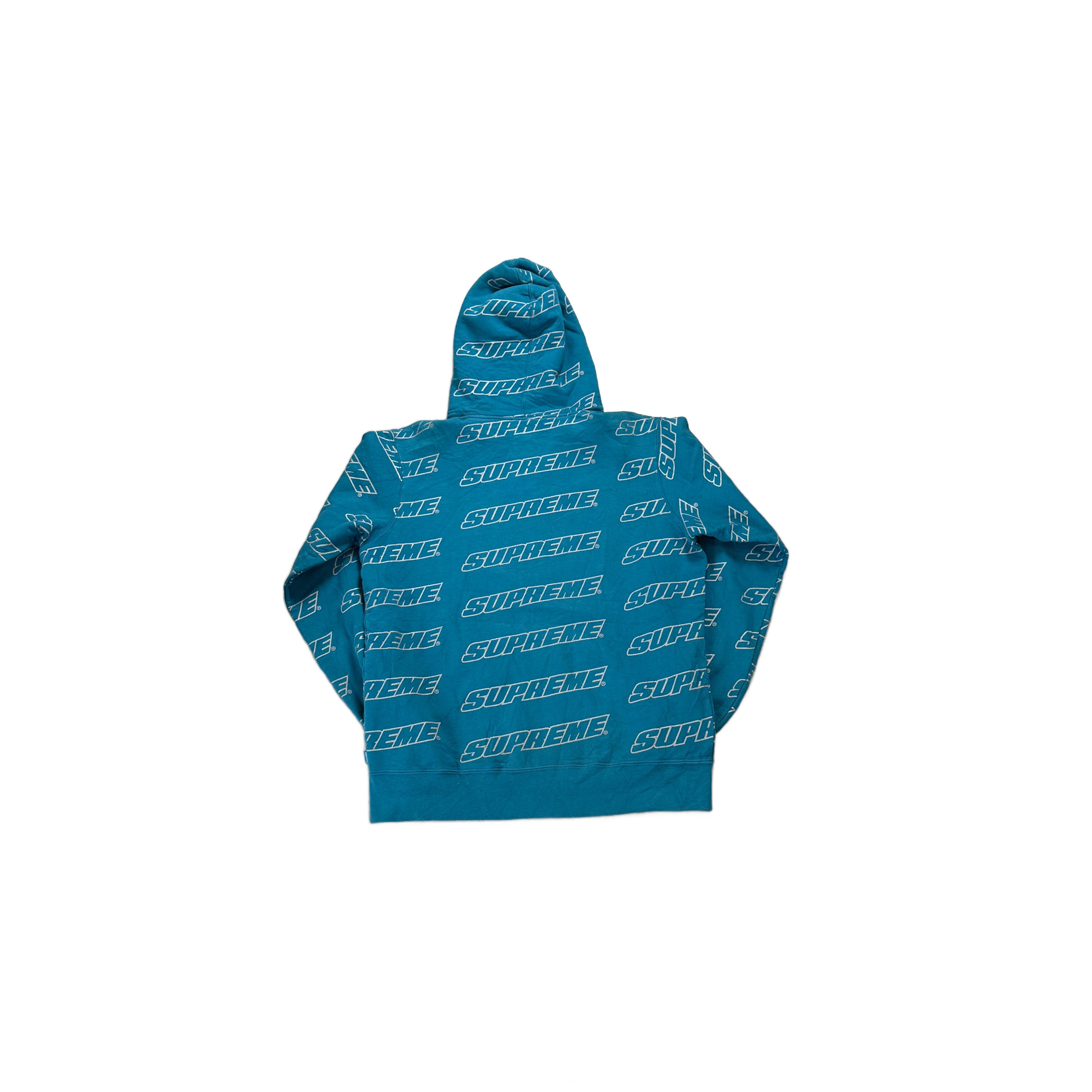 Blue Supreme Zip Up Hoodie - M