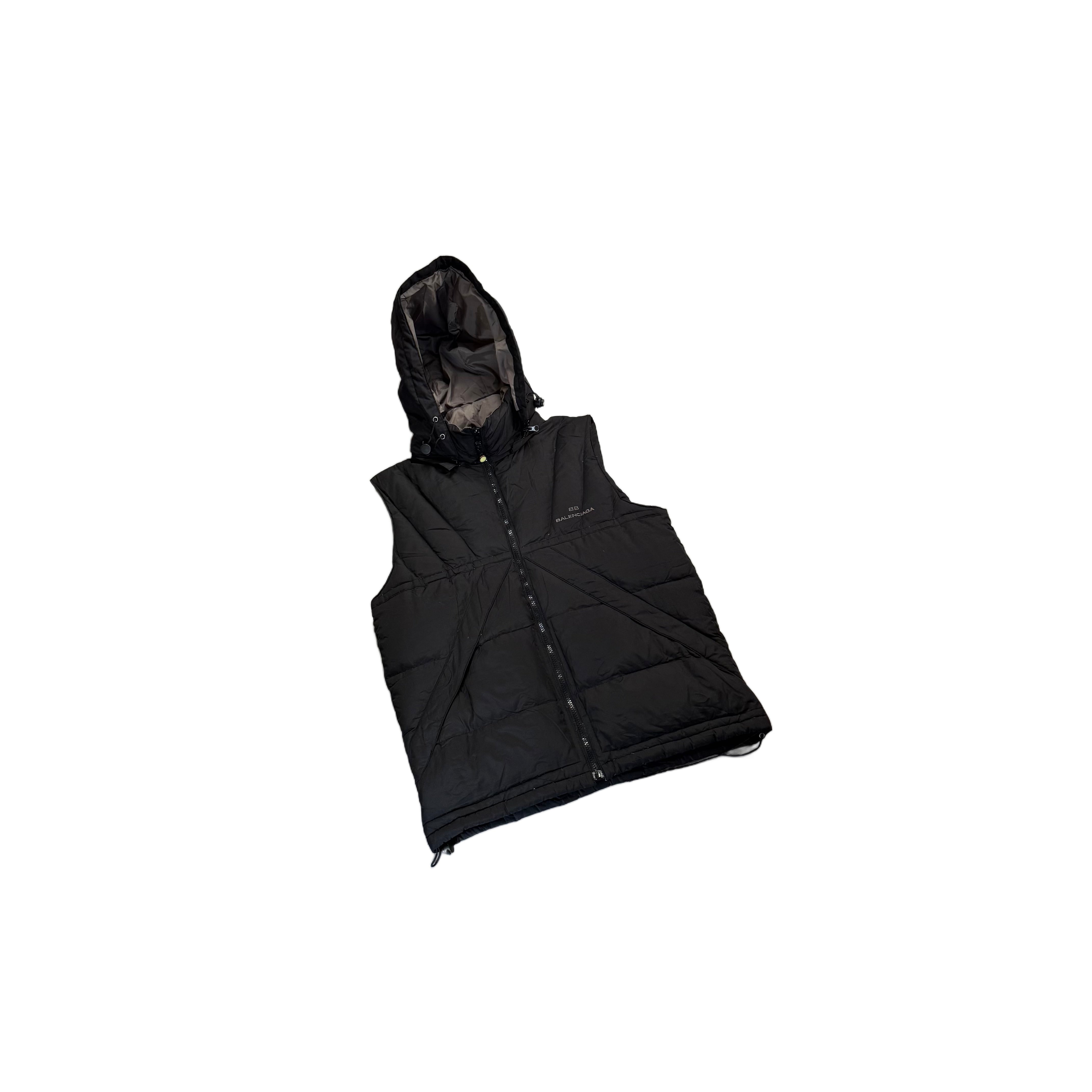 Vintage Black Balenciaga Puffer Gilet - M