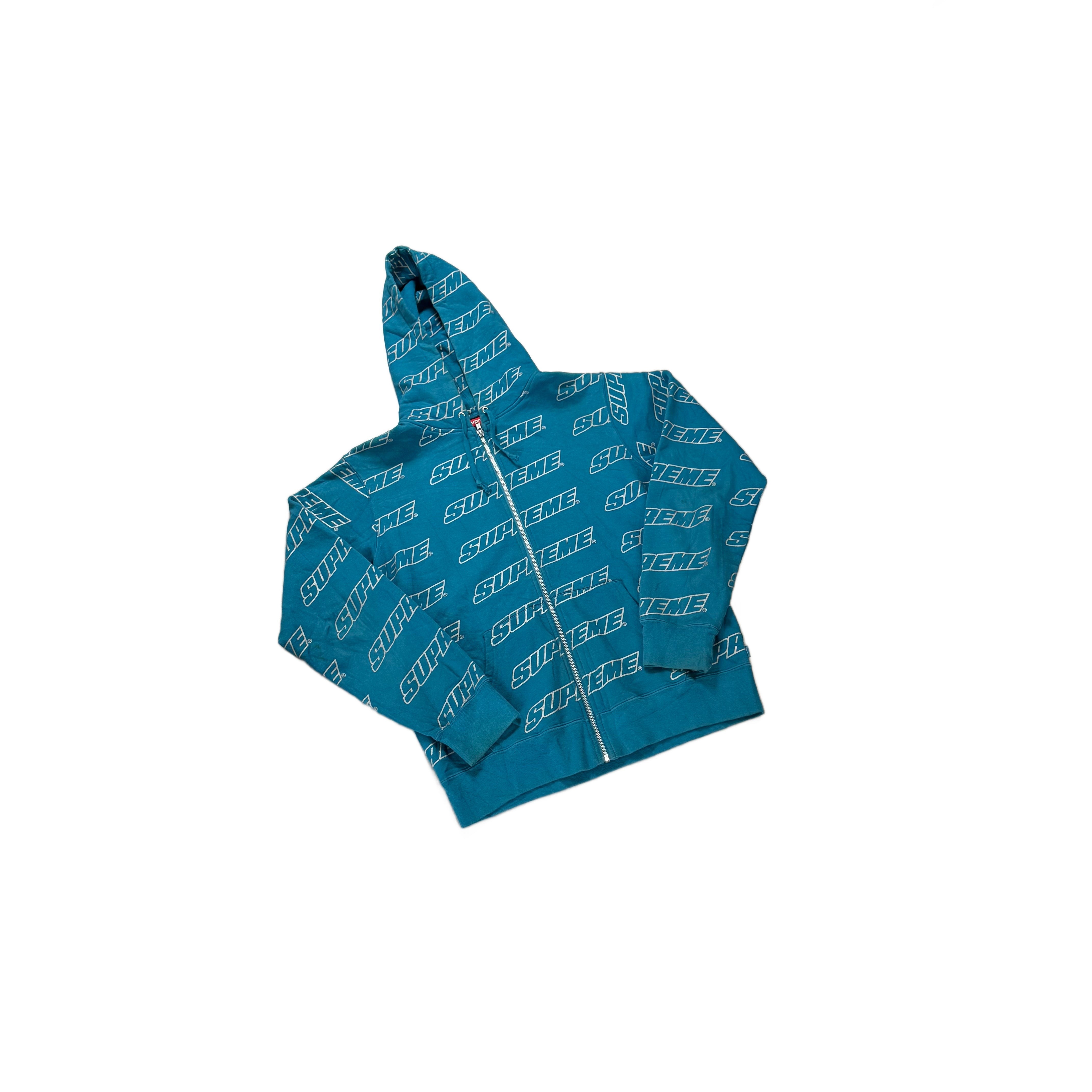 Blue Supreme Zip Up Hoodie - M