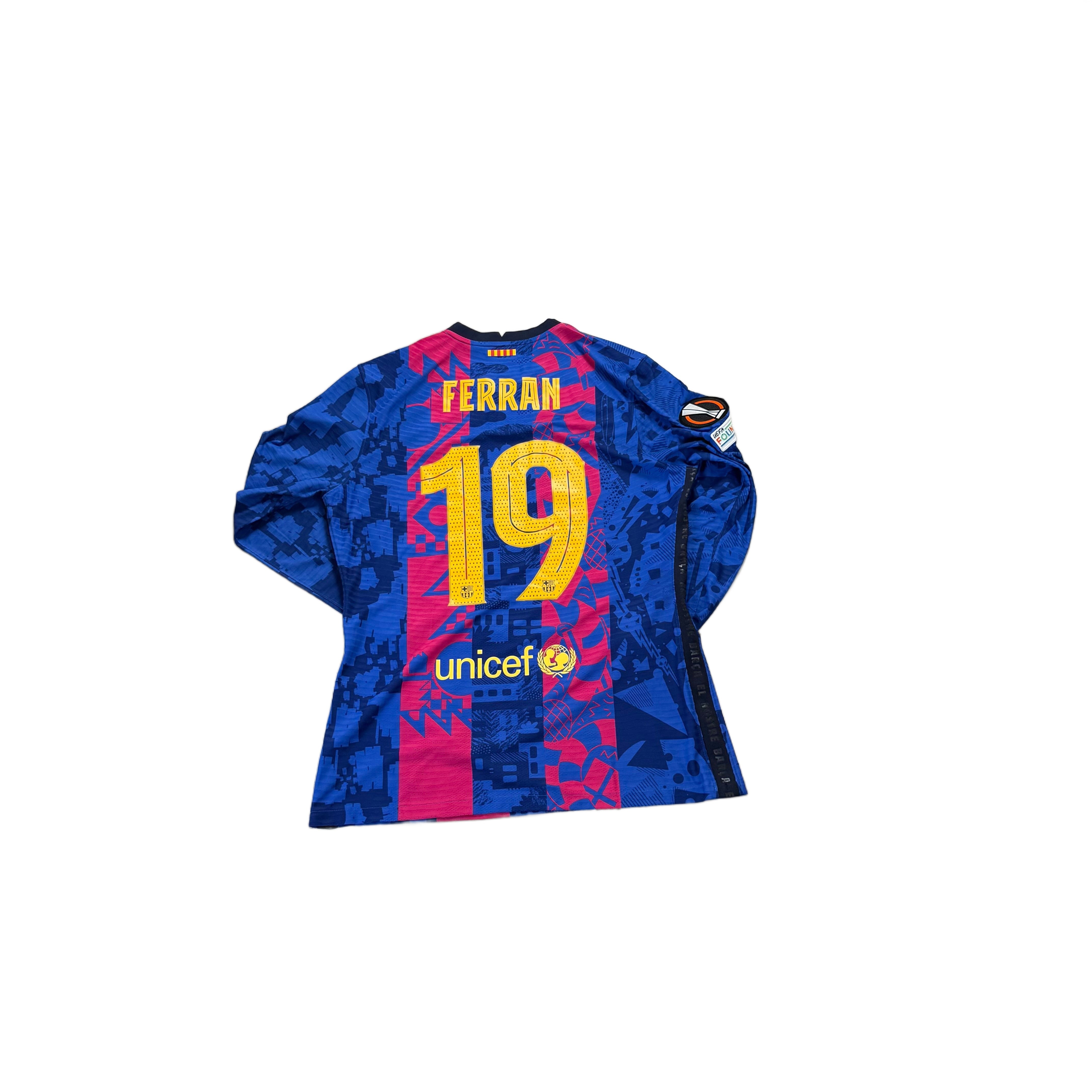 2021 - 22 Barcelona Home Player Issue 'Ferran' Shirt - XL