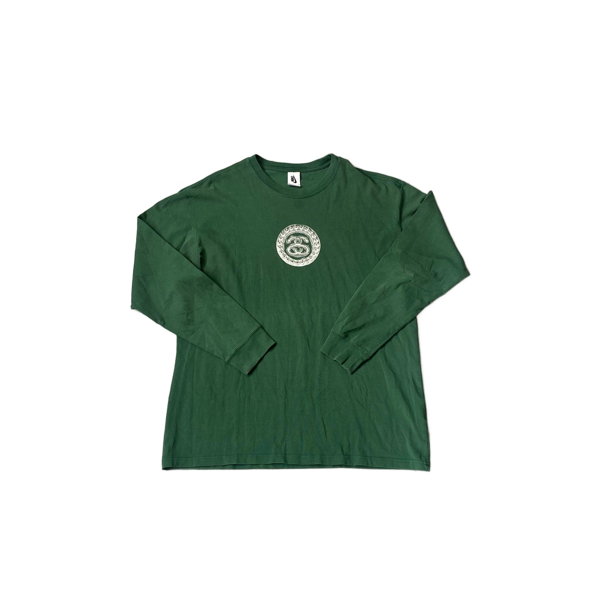 Green Nike x Stussy Long Sleeve Tee - L