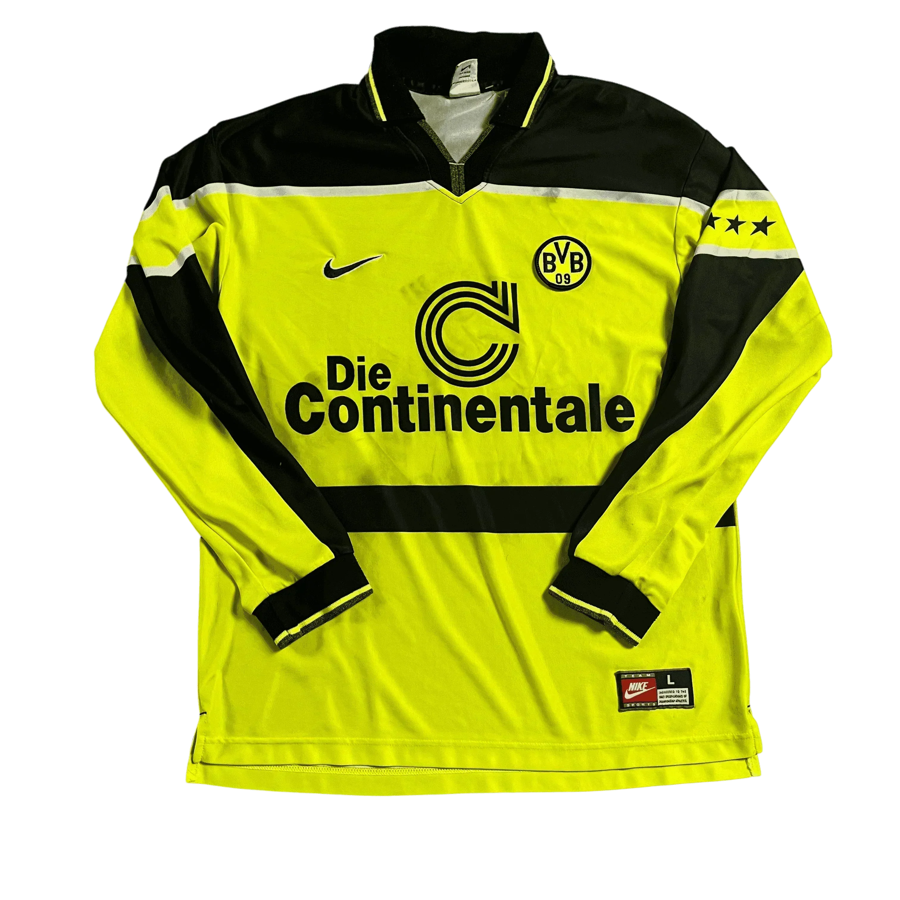 1997 - 98 Borussia Dortmund Home Long Sleeve Shirt - L