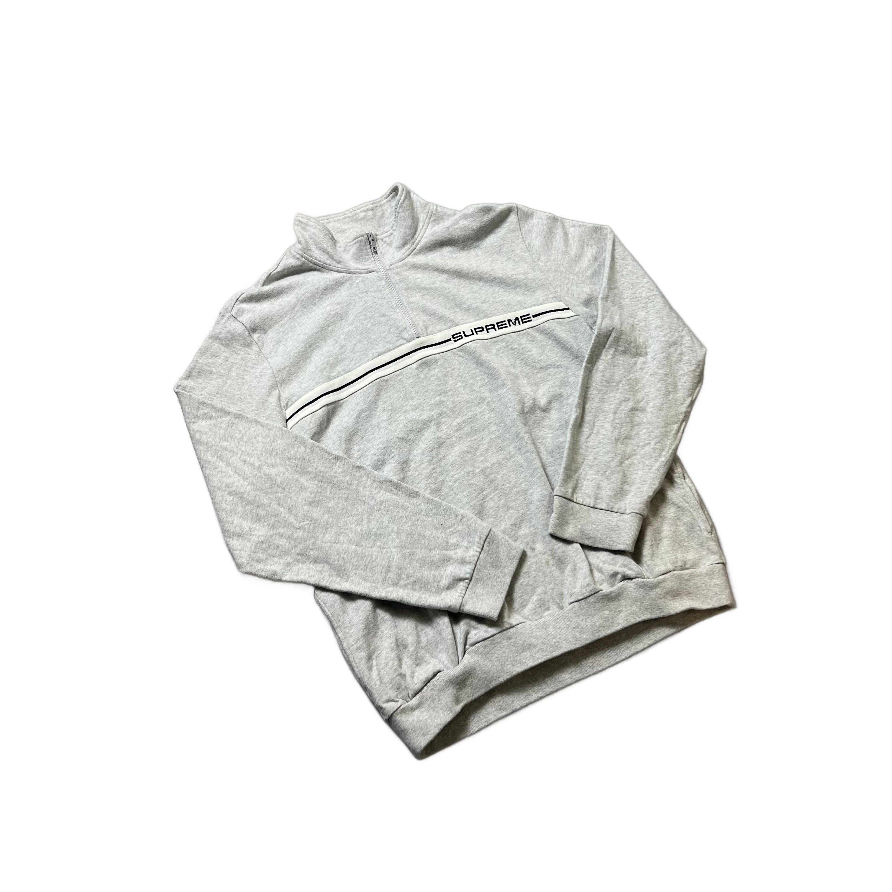 Grey Supreme 1/4 Zip Sweatshirt -XL