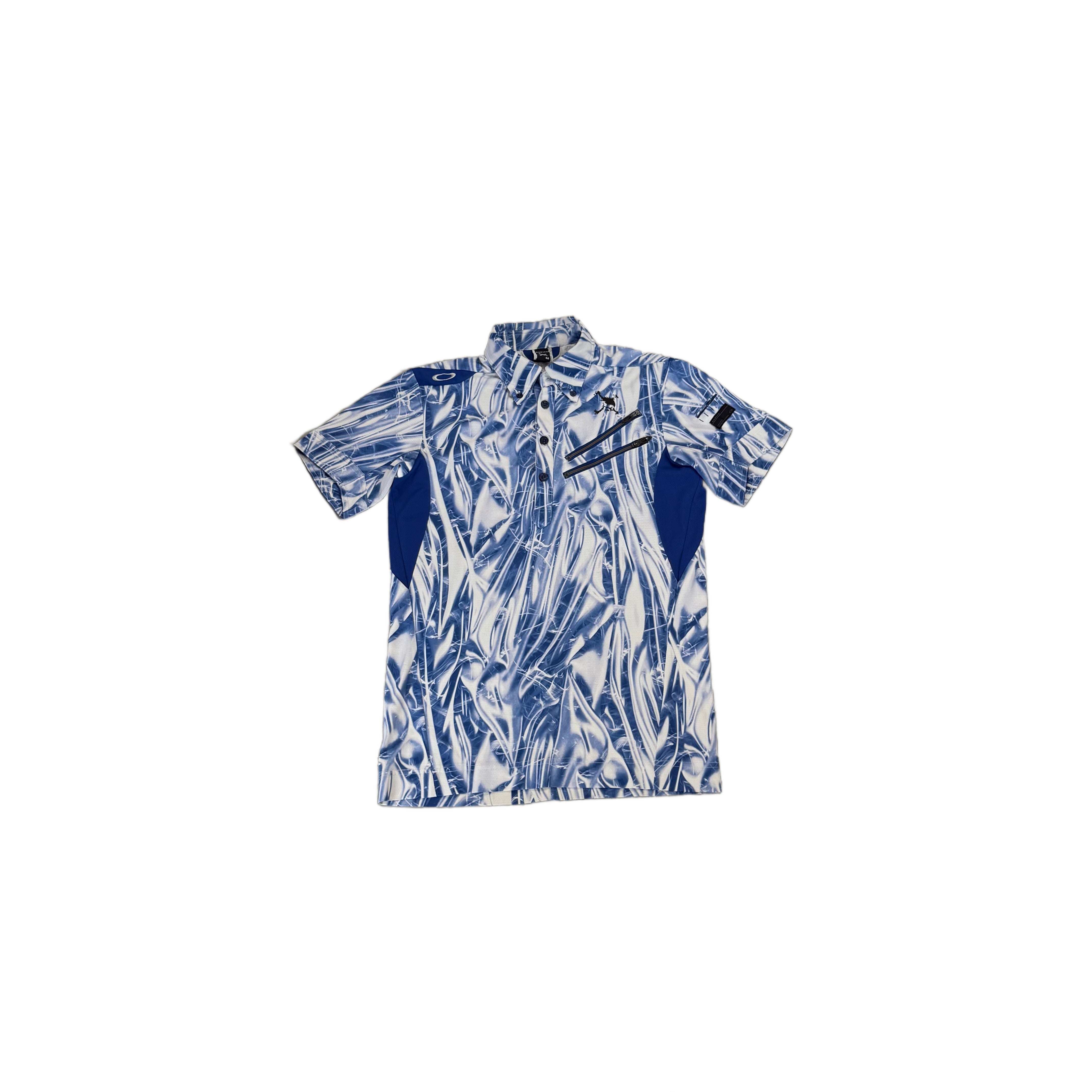 Blue Oakley 1/4 Zip Polo Shirt - M