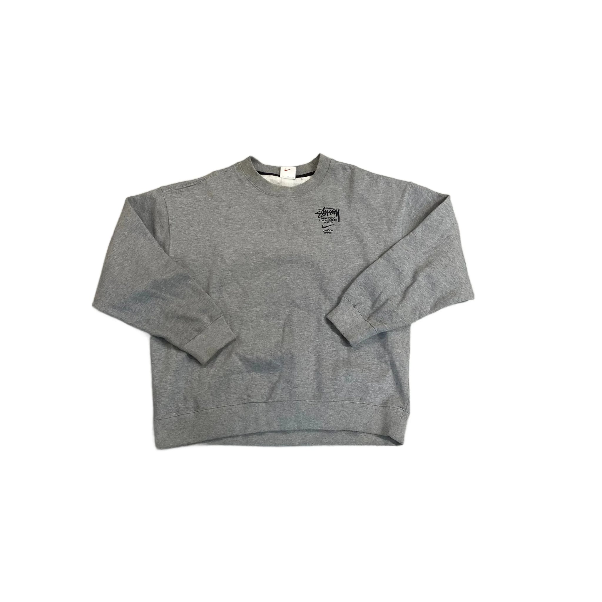 Grey Stussy x Nike Sweatshirt - XL