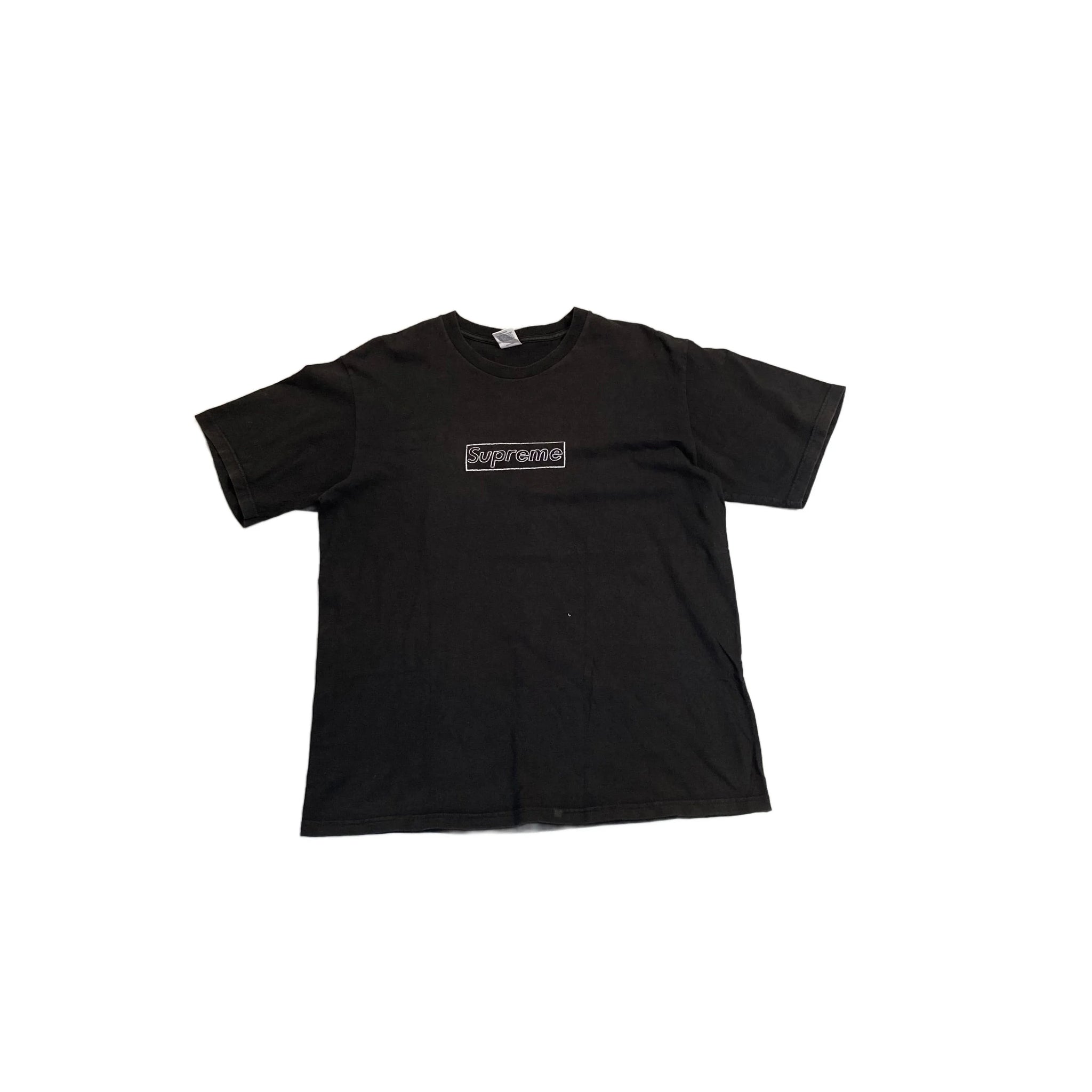 Black Supreme KAWS Box Logo Tee - L