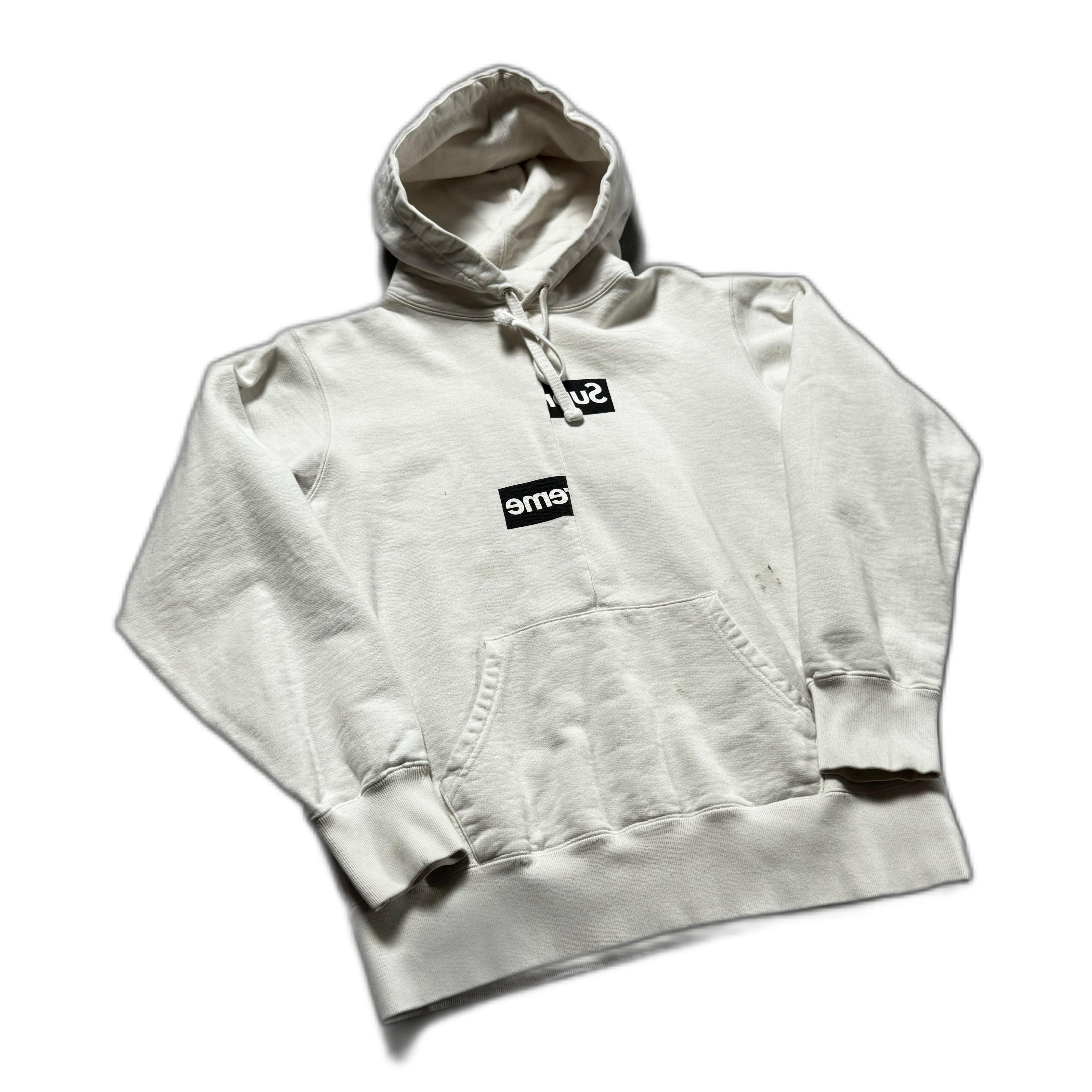 White Supreme x Comme Des Garcons (CDG) Box Logo Hoodie - S