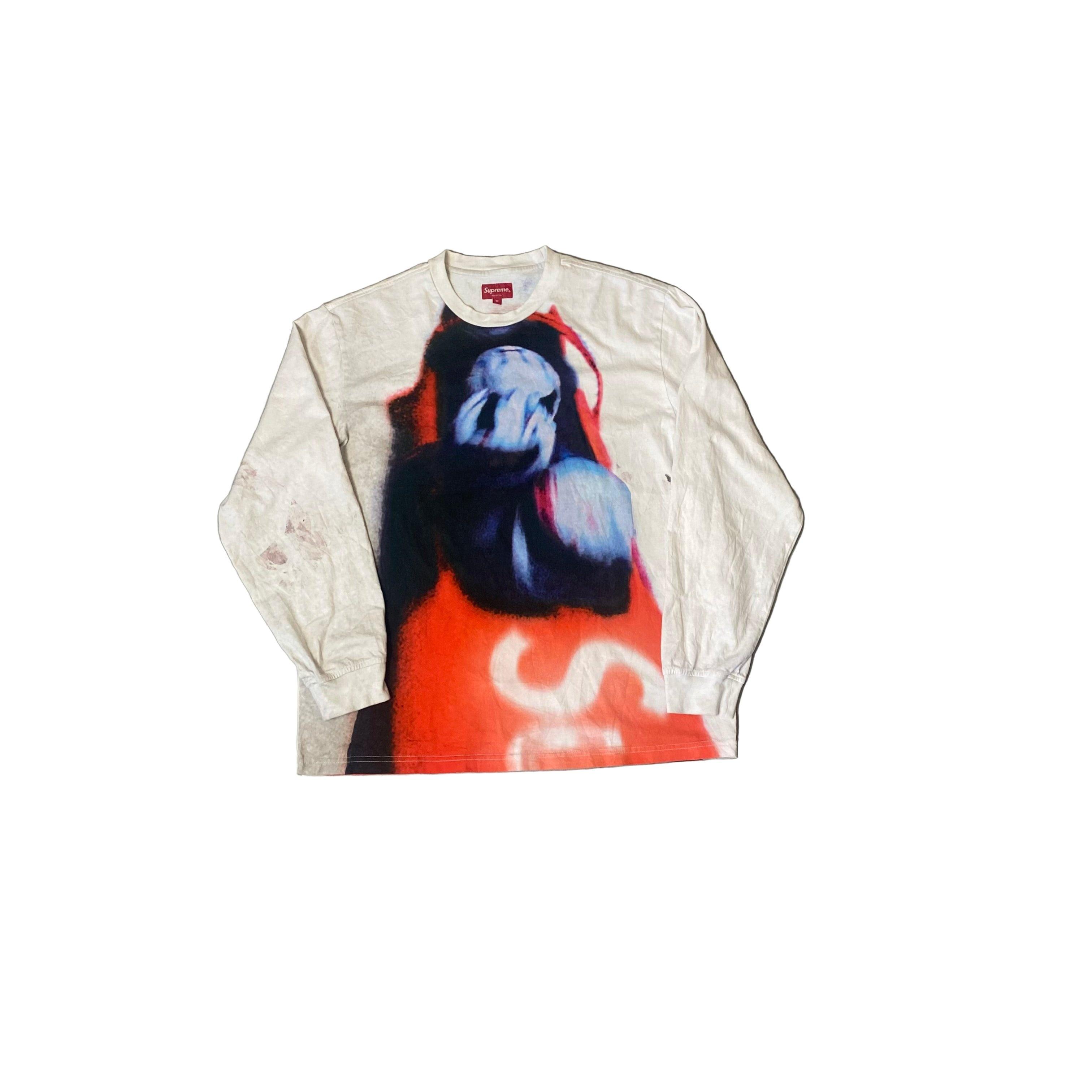 White Supreme Bob Sled Long Sleeve Tee - M
