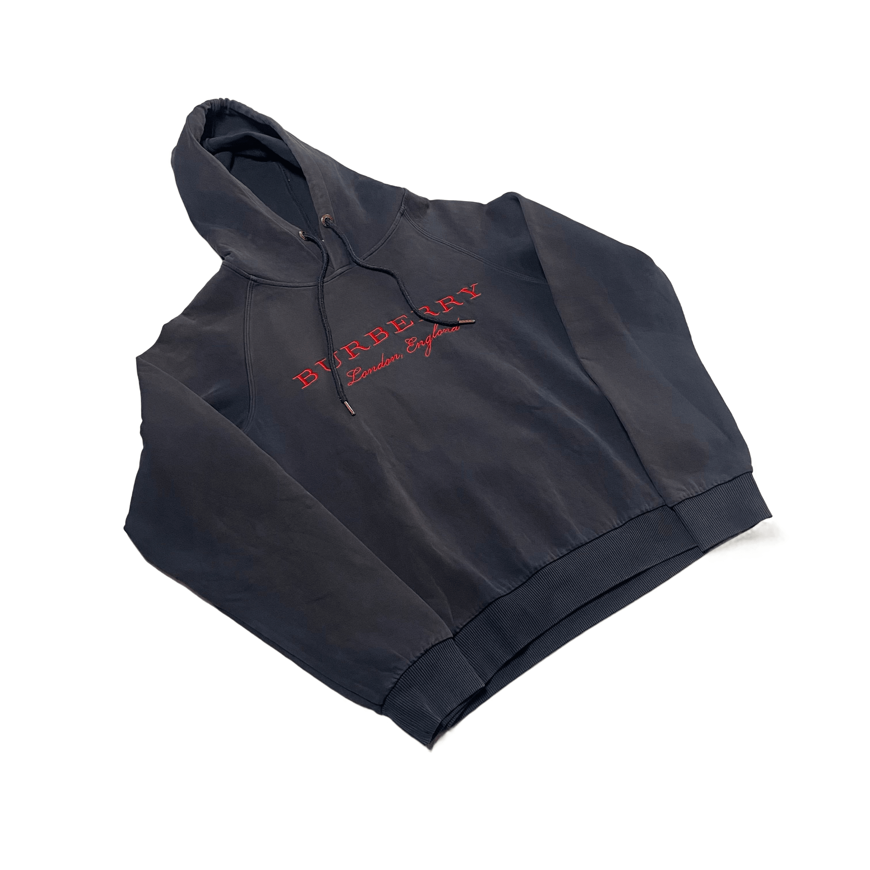 Vintage Navy Blue Buberry Hoodie - M