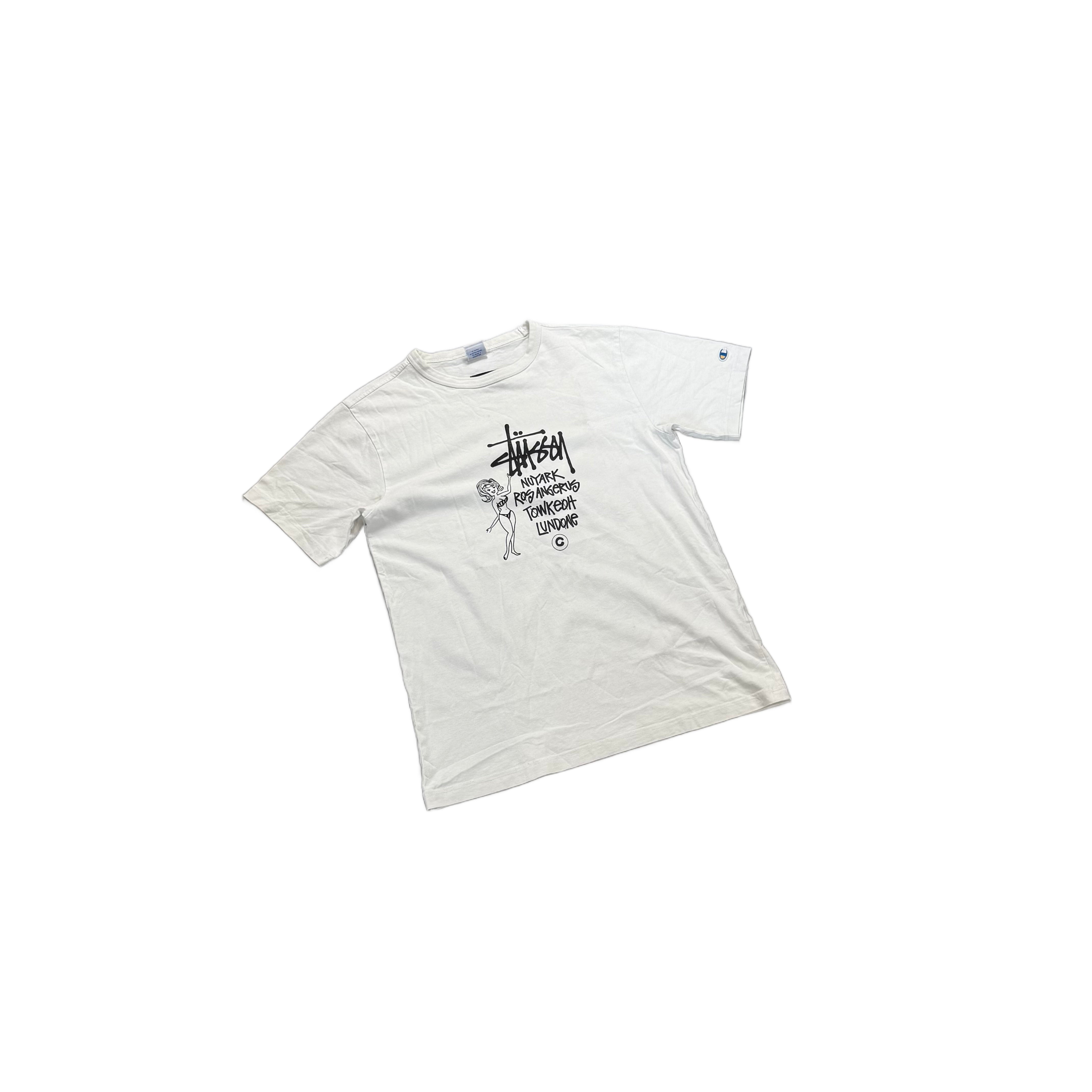 White Stussy Tee - L