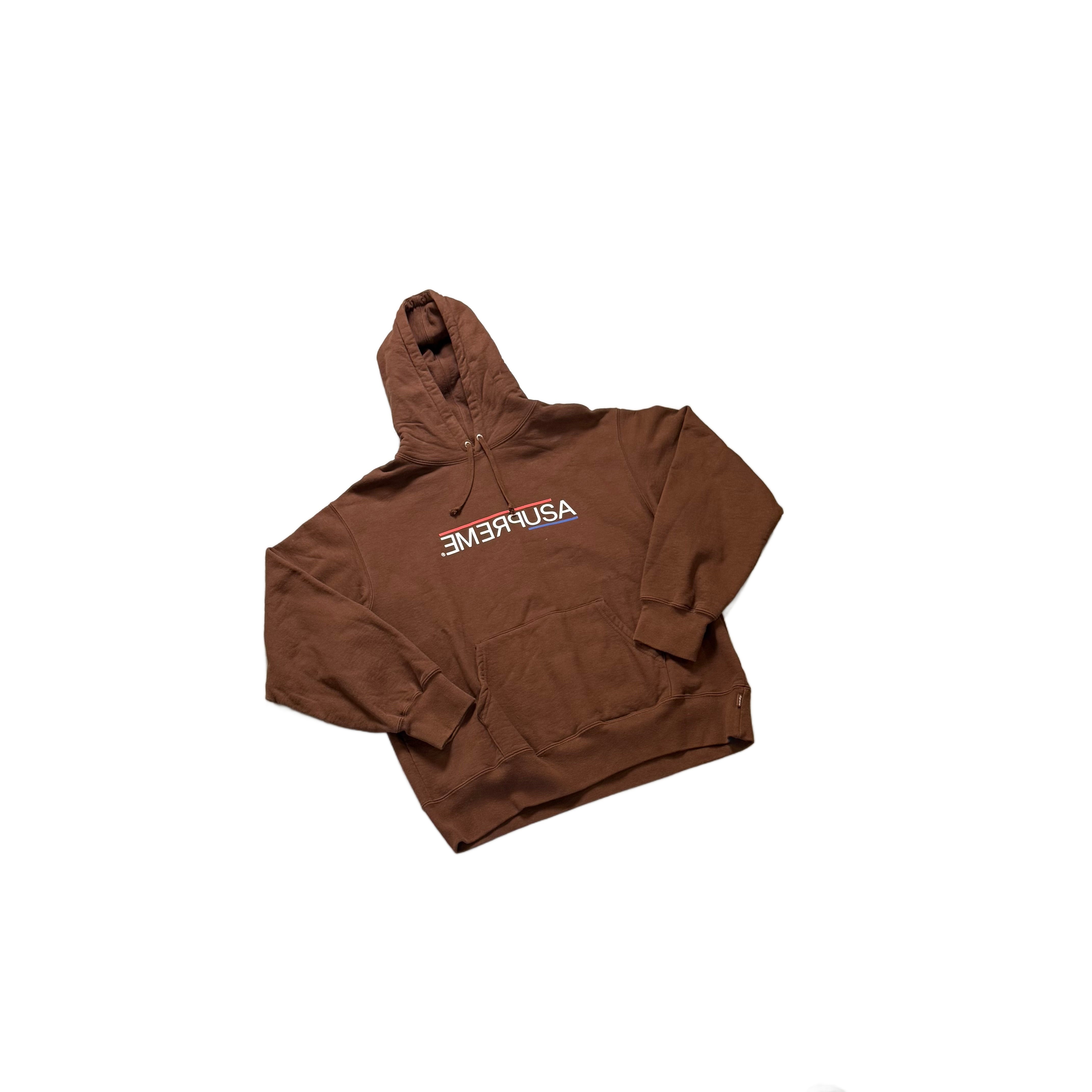 Brown Supreme Hoodie - M