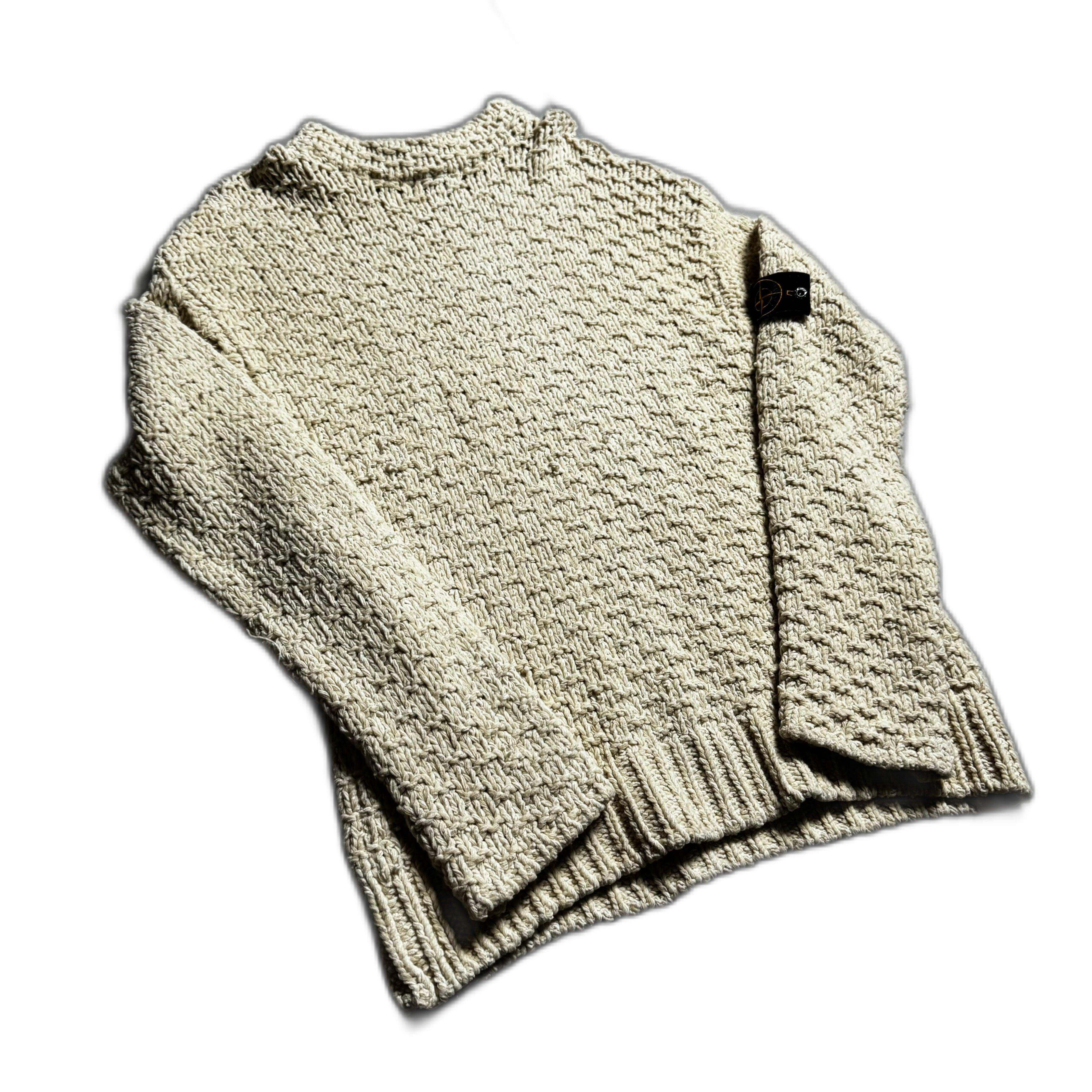Vintage Cream Stone Island Knitted Sweatshirt - L