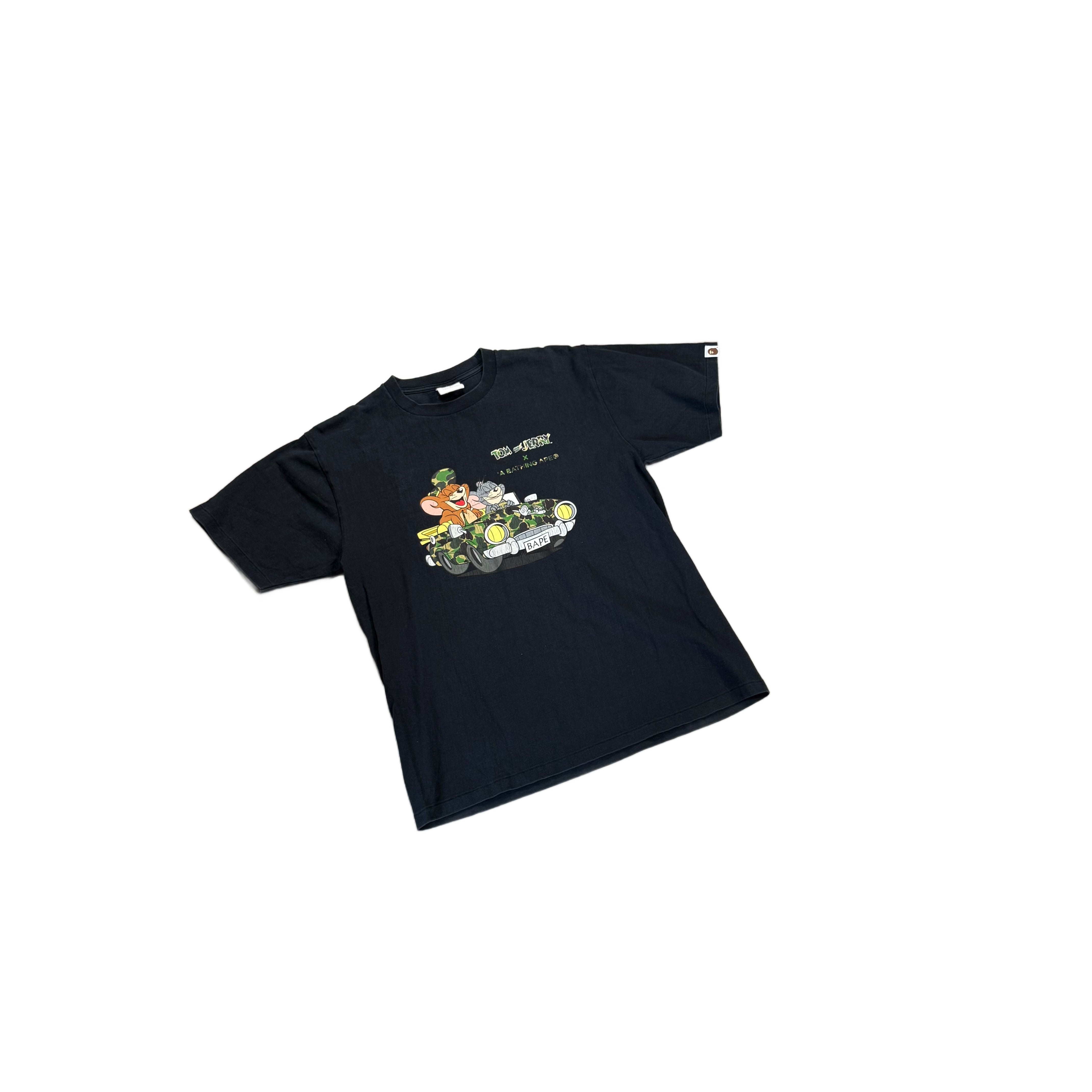 Black A Bathing Ape (BAPE) x Tom & Jerry Tee - L