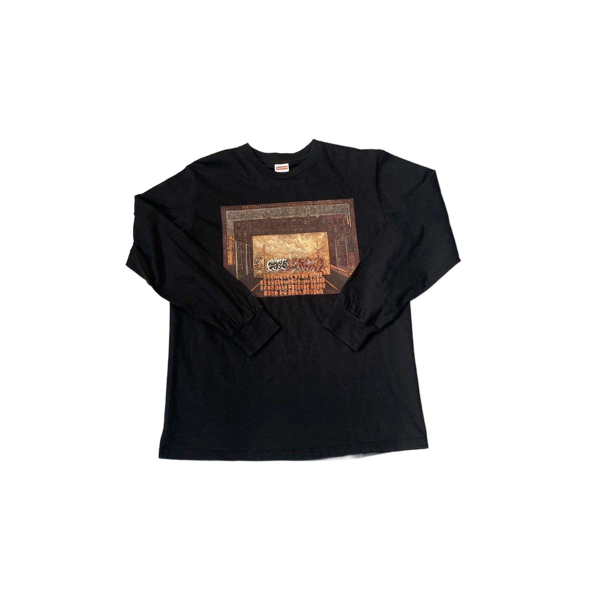 Black Supreme Long Sleeve Tee - M
