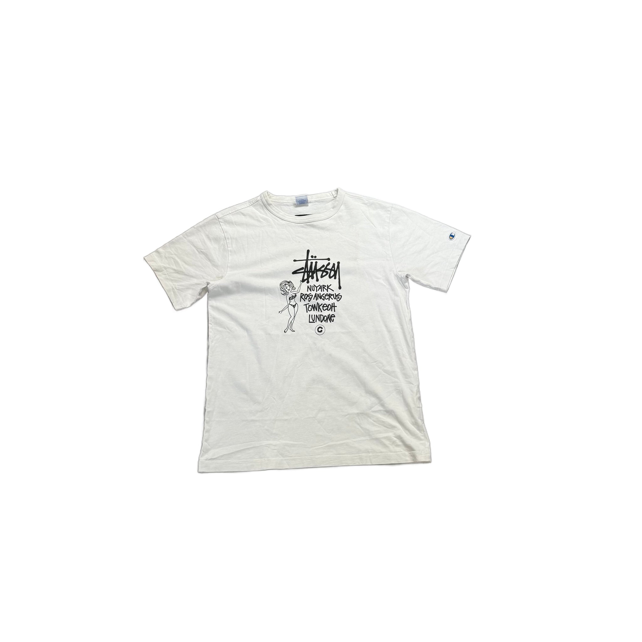 White Stussy Tee - L
