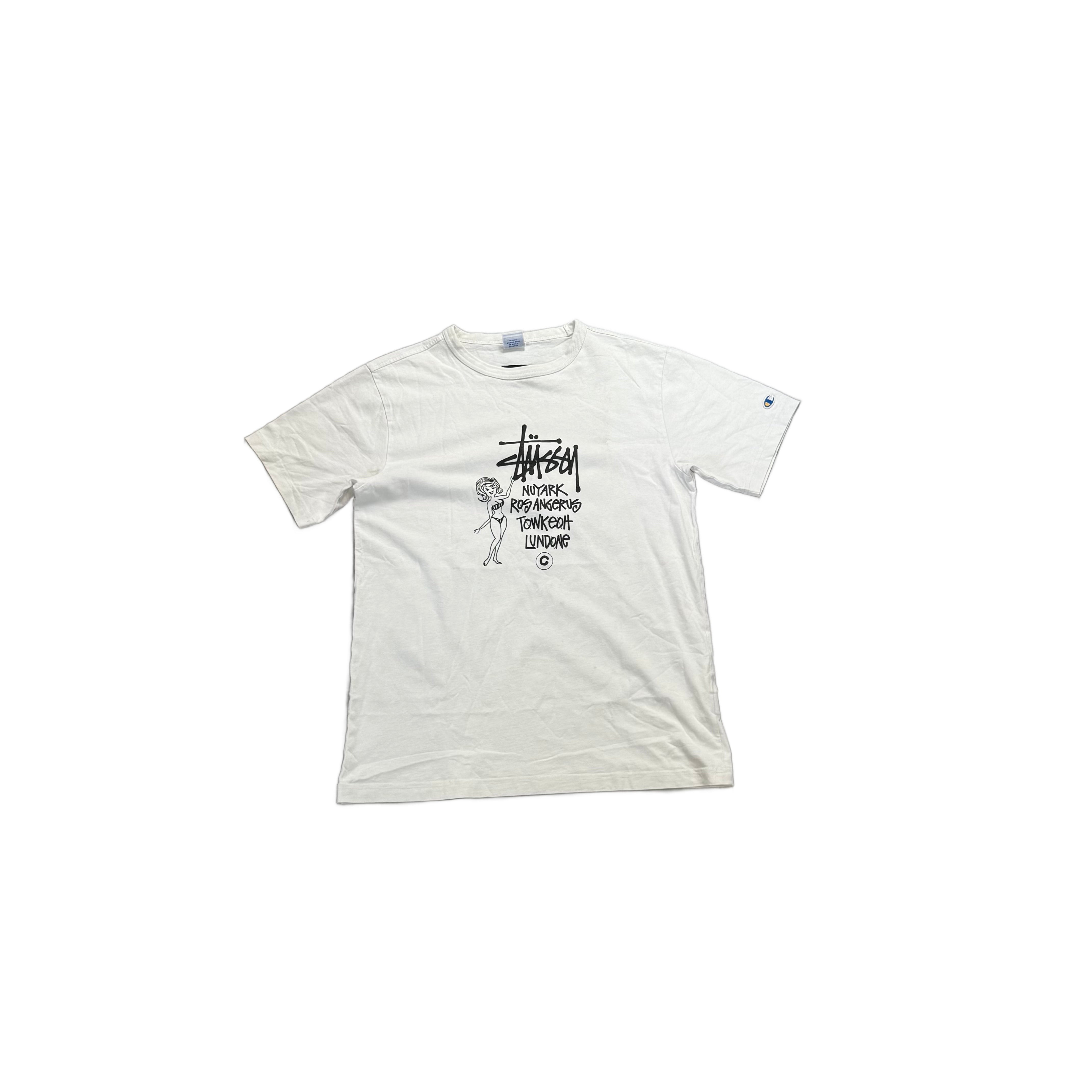 White Stussy Tee - L
