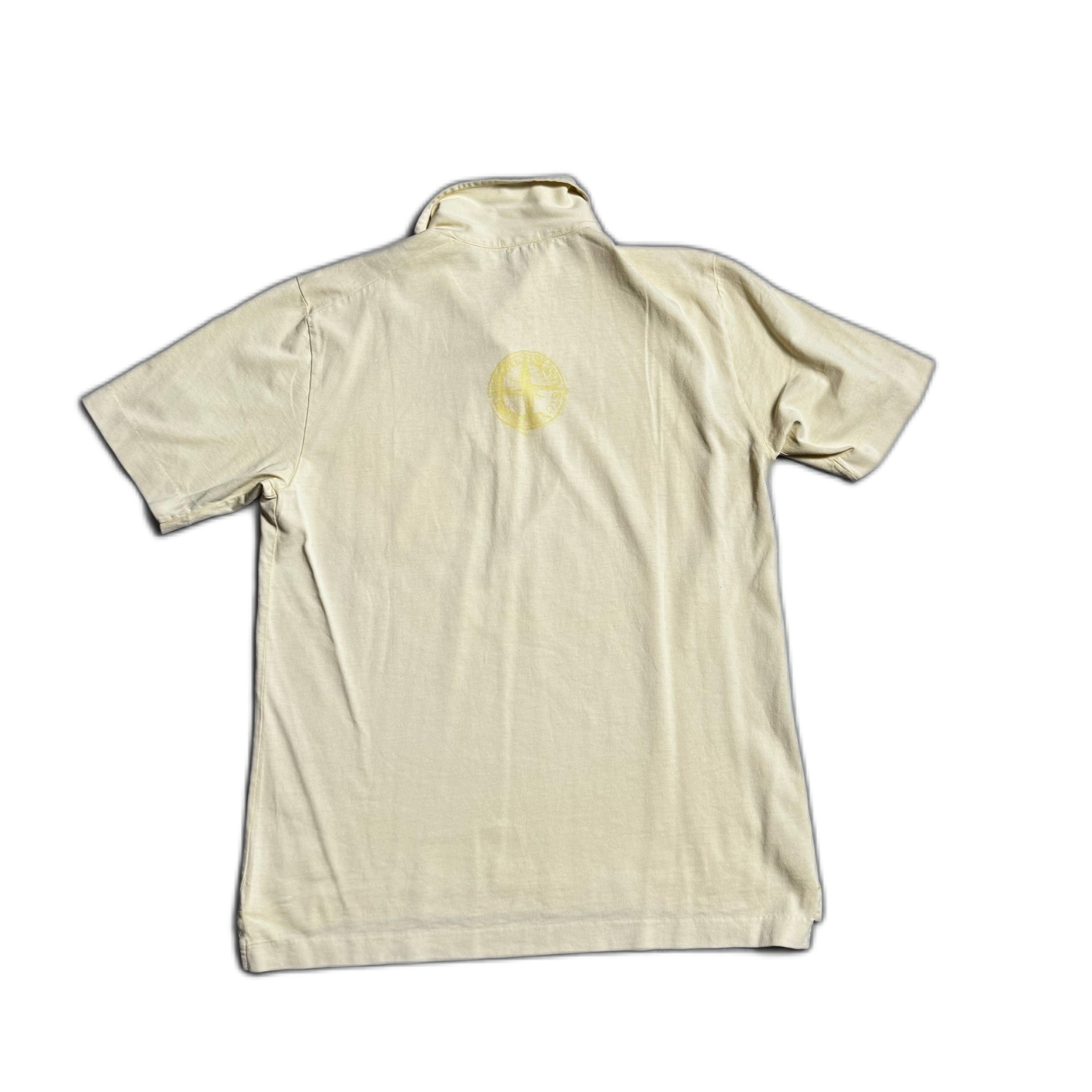 Vintage Cream Stone Island Polo Shirt - L