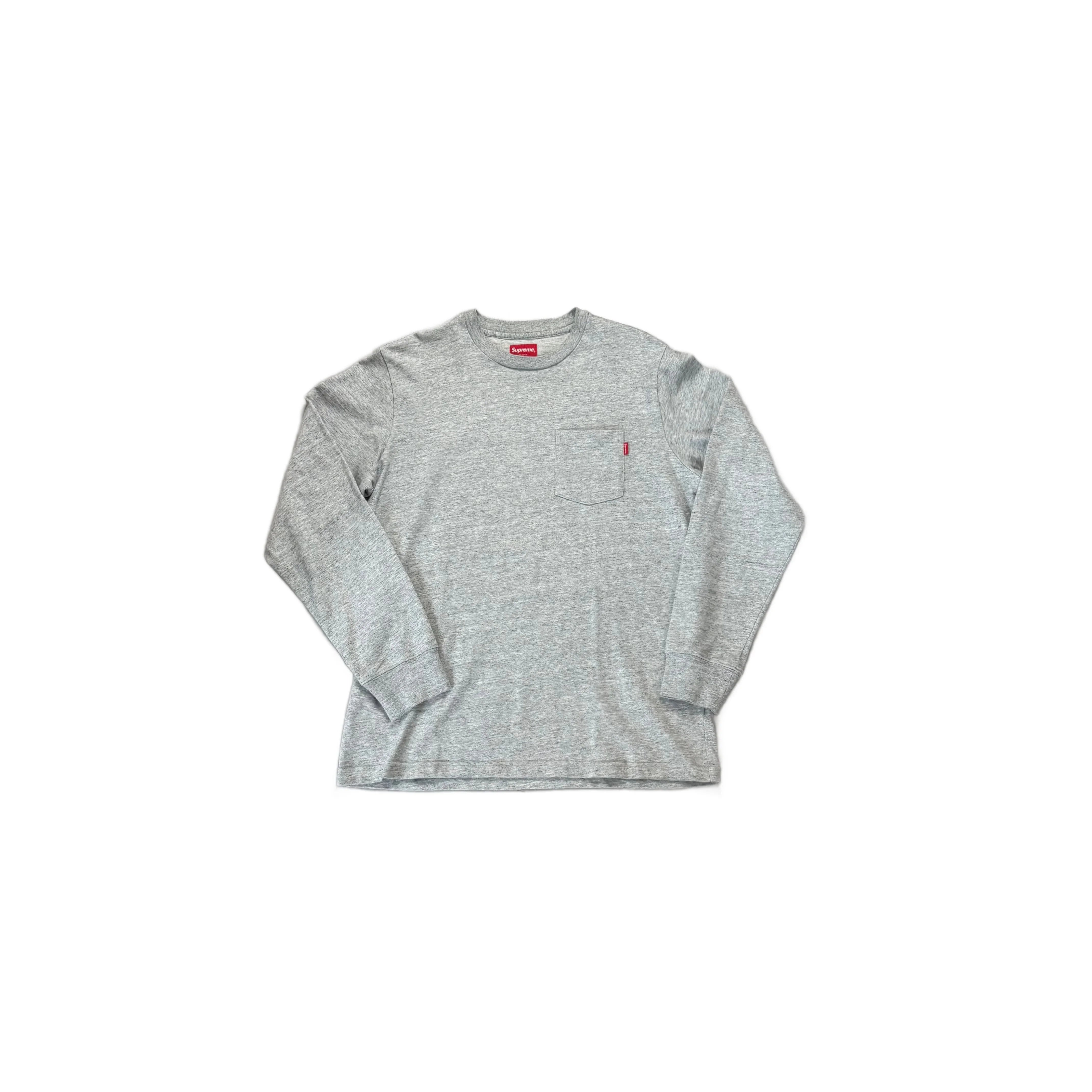 Grey Supreme Long Sleeve Tee - M