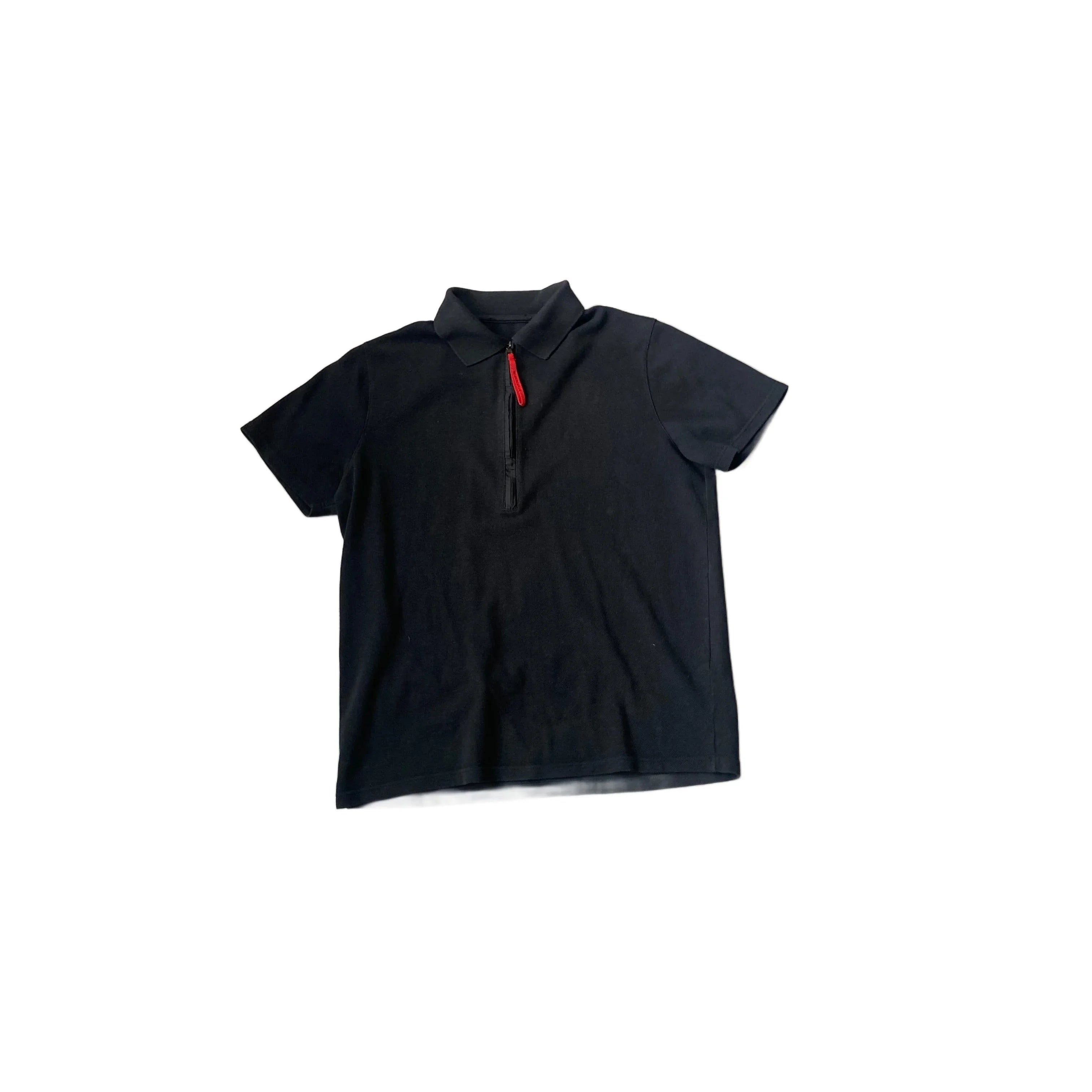Vintage Black Prada 1/4 Zip Polo Shirt - S