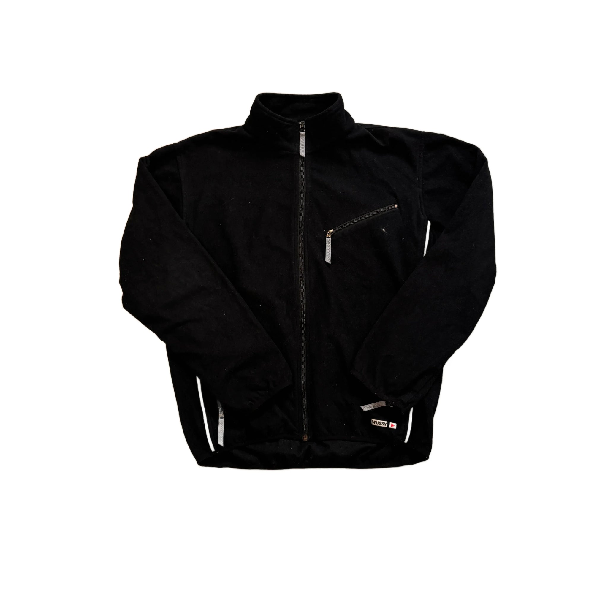 Black Stussy Full Zip Fleece - M