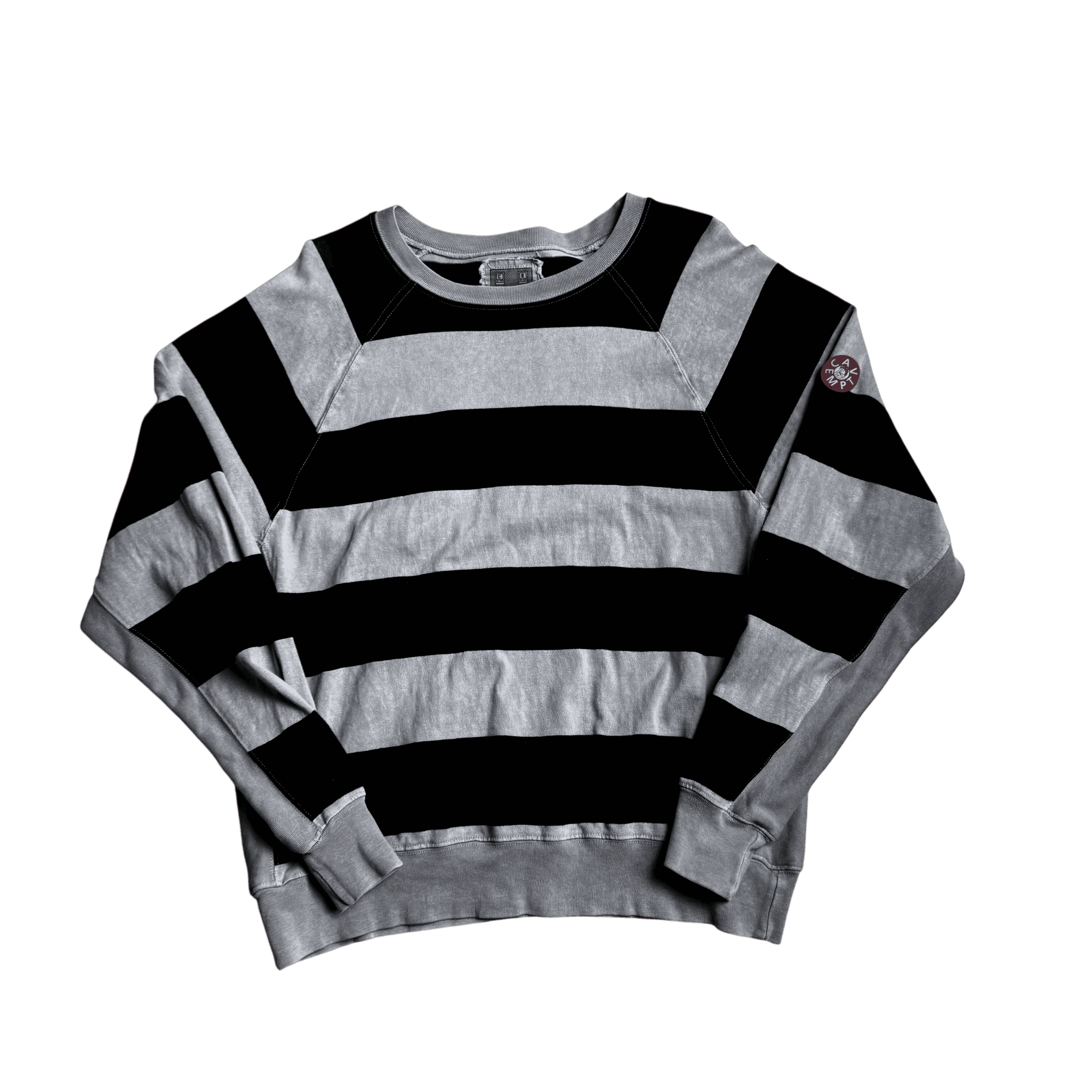 Navy Blue + Grey Striped Cav Empt Sweatshirt - M