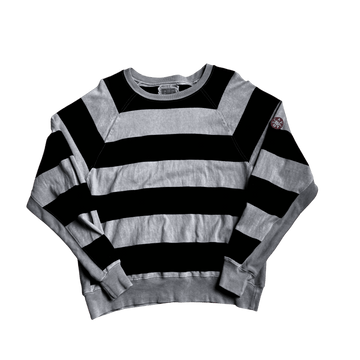 Navy Blue + Grey Striped Cav Empt Sweatshirt - M