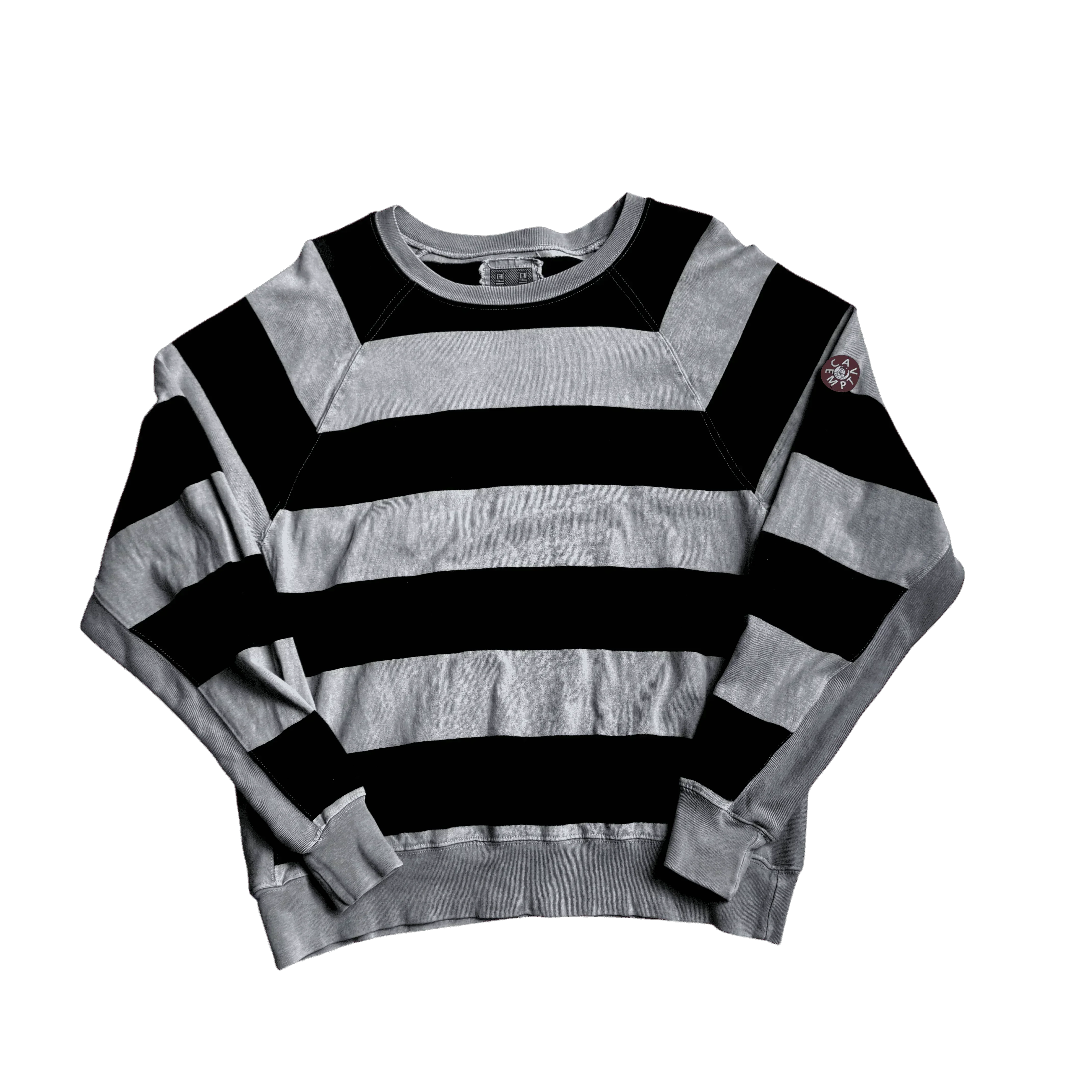 Navy Blue + Grey Striped Cav Empt Sweatshirt - M