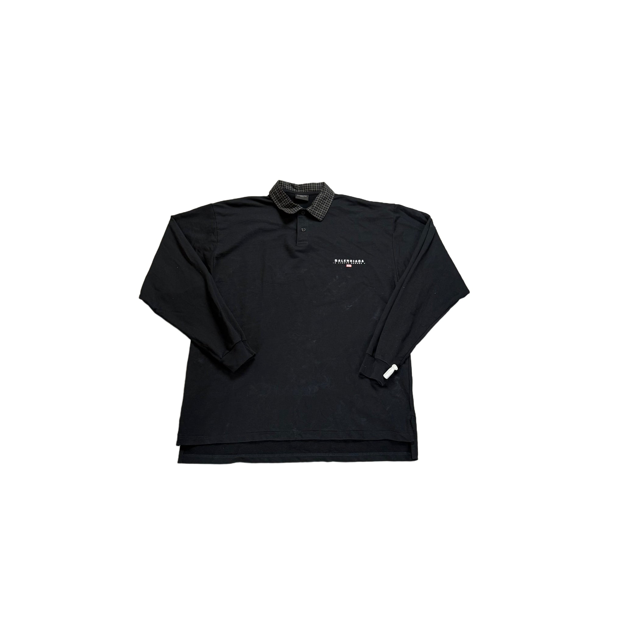 Black Balenciaga Polo Shirt - XL