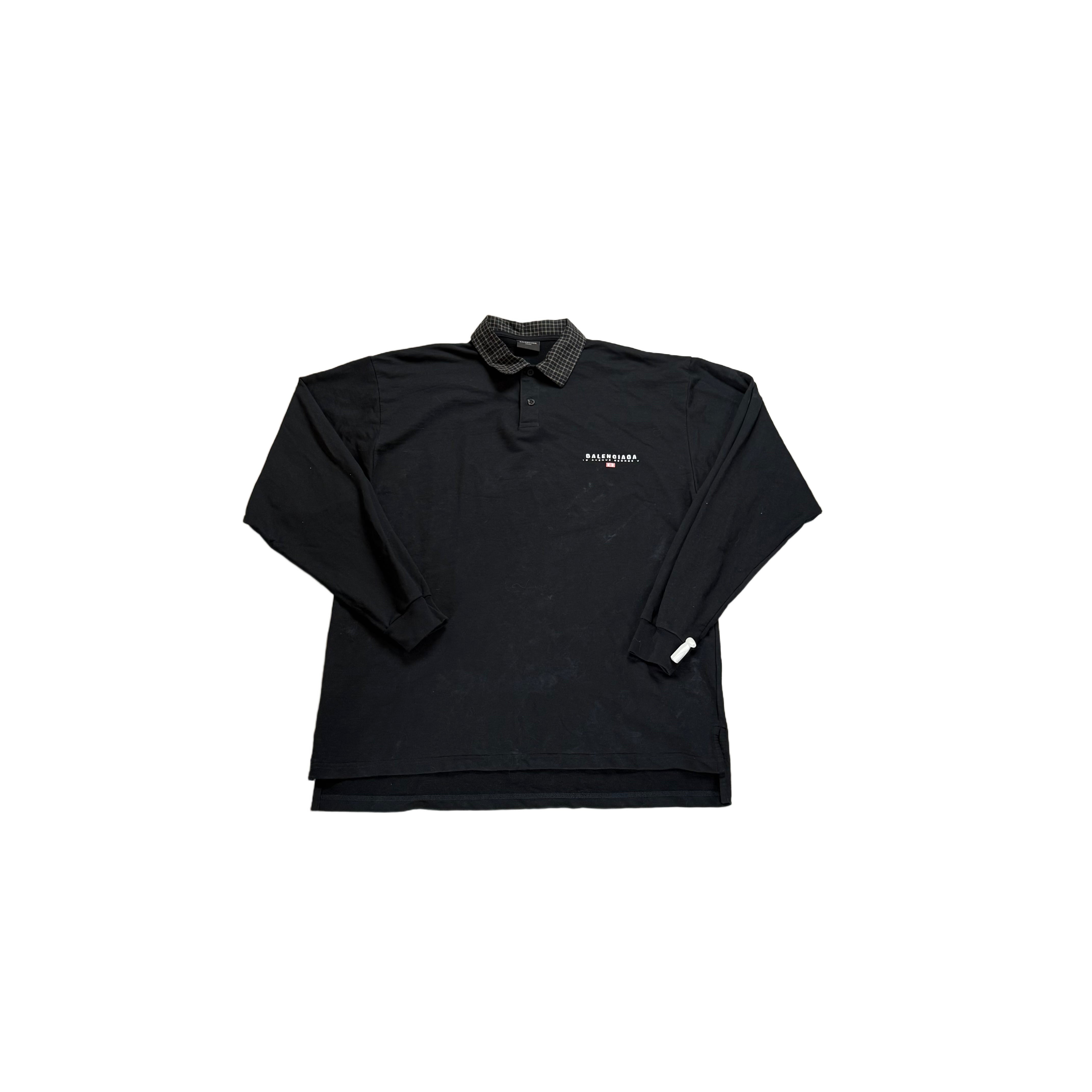 Black Balenciaga Polo Shirt - XL