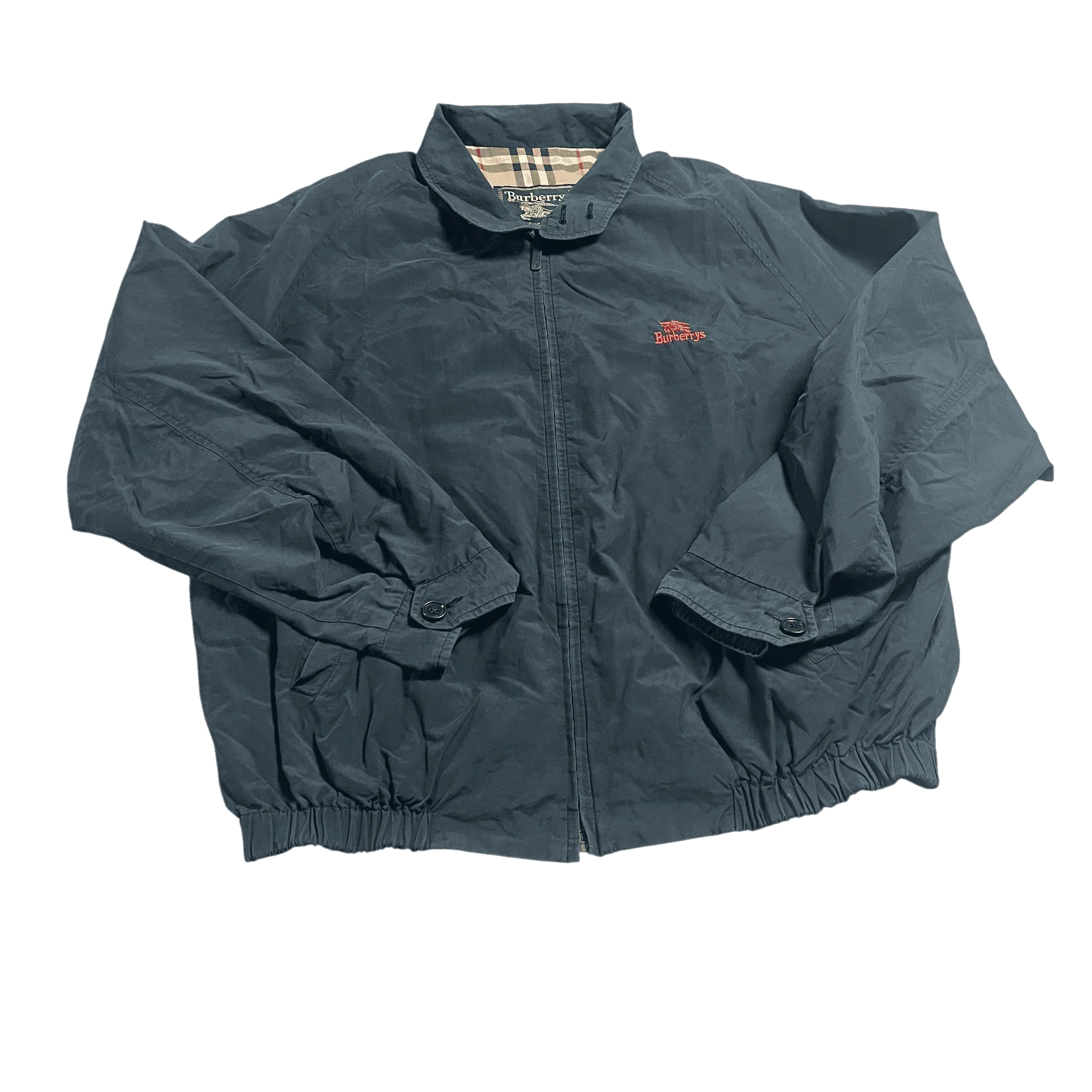 Vintage Navy Blue Burberry Harrington Jacket - S