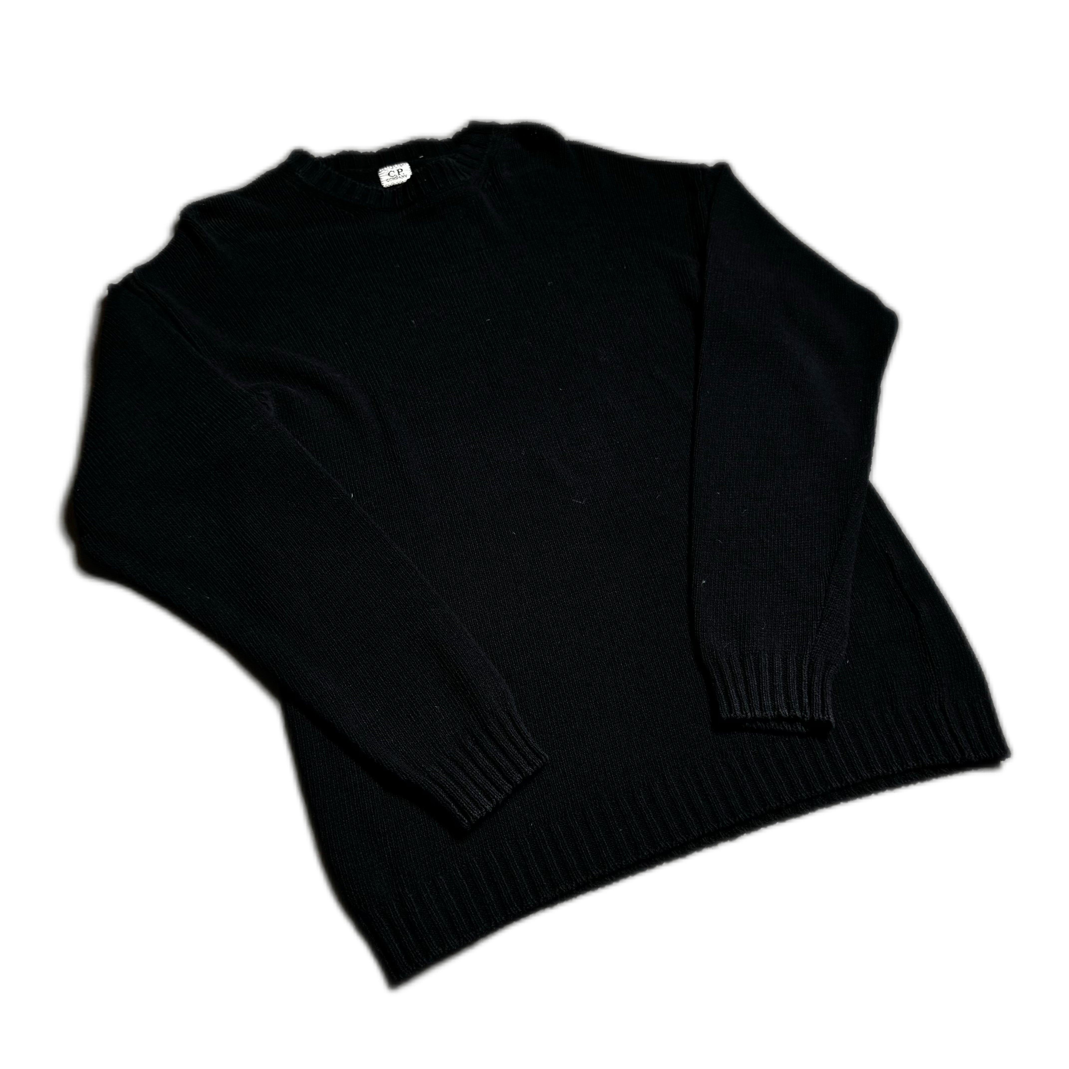 Vintage Black Stone Island Knitted Sweatshirt - L