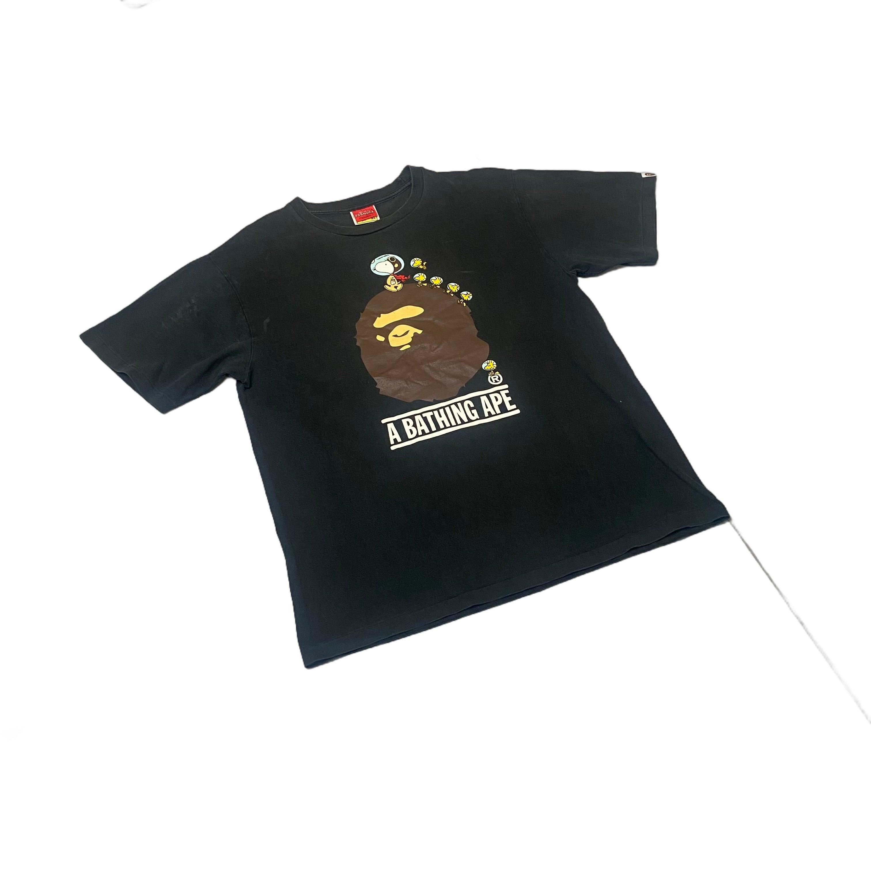 Black A Bathing Ape (BAPE) x Snoopy Tee - XL