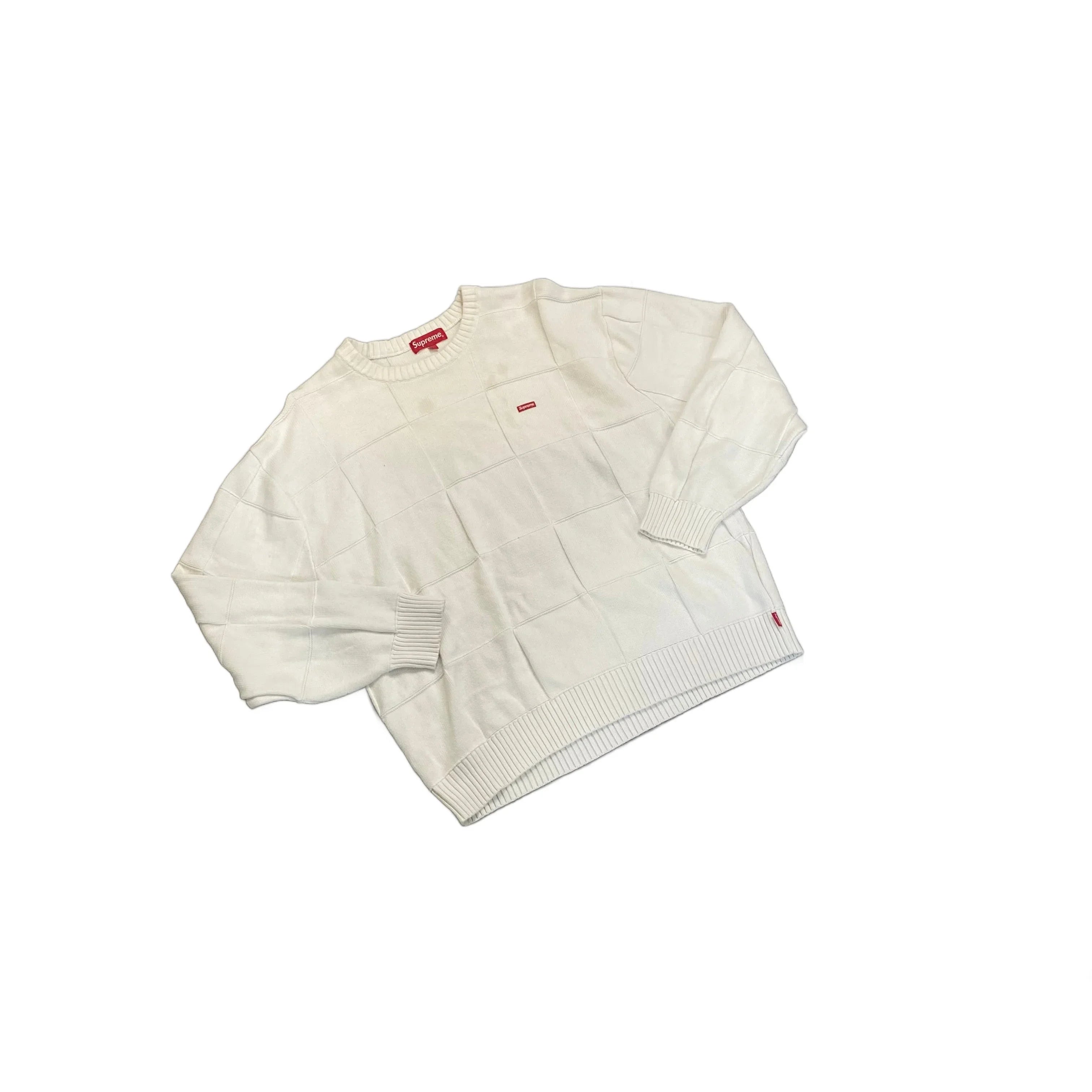 White Supreme Knitted Sweatshirt -  L