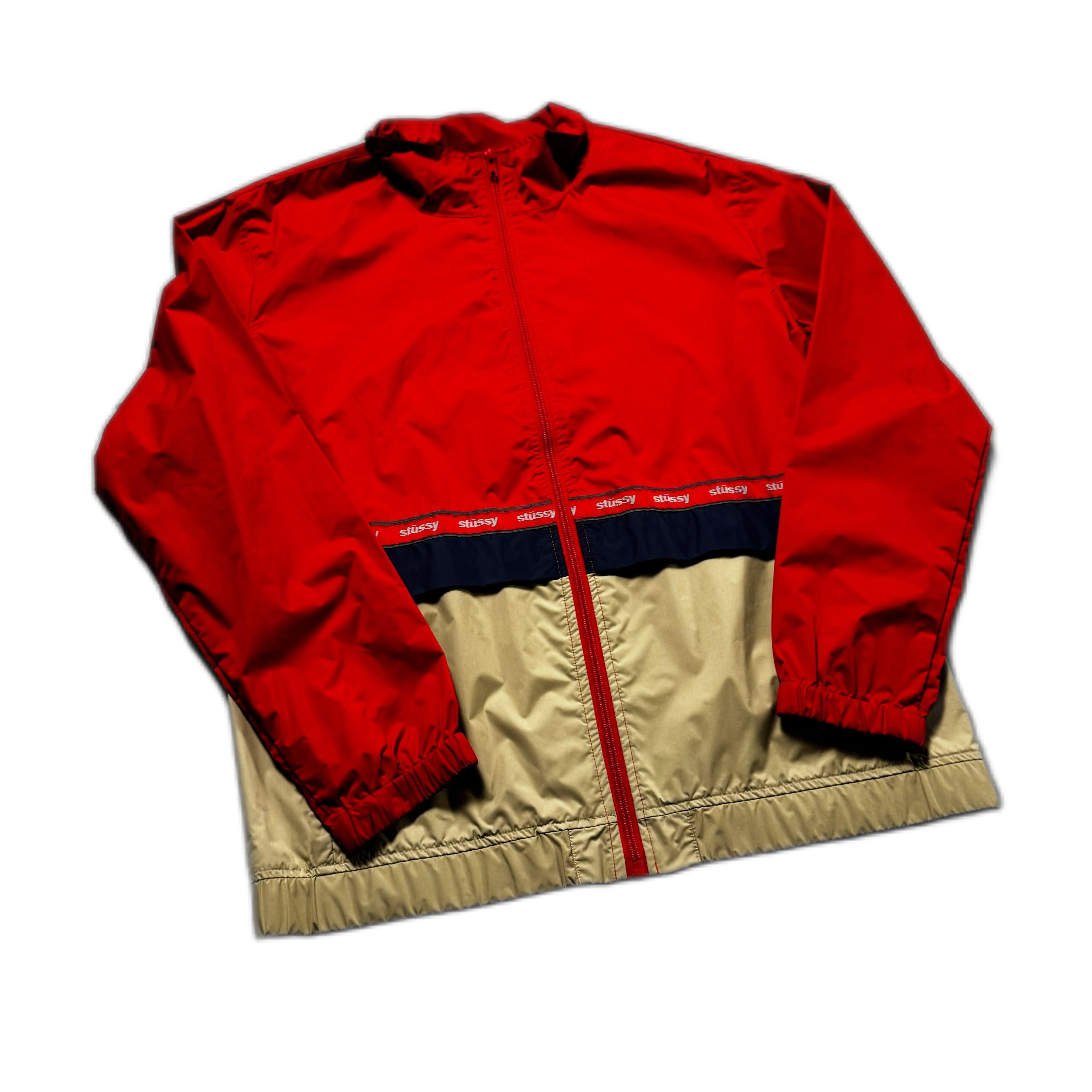 Red + Biege Stussy Jacket - M